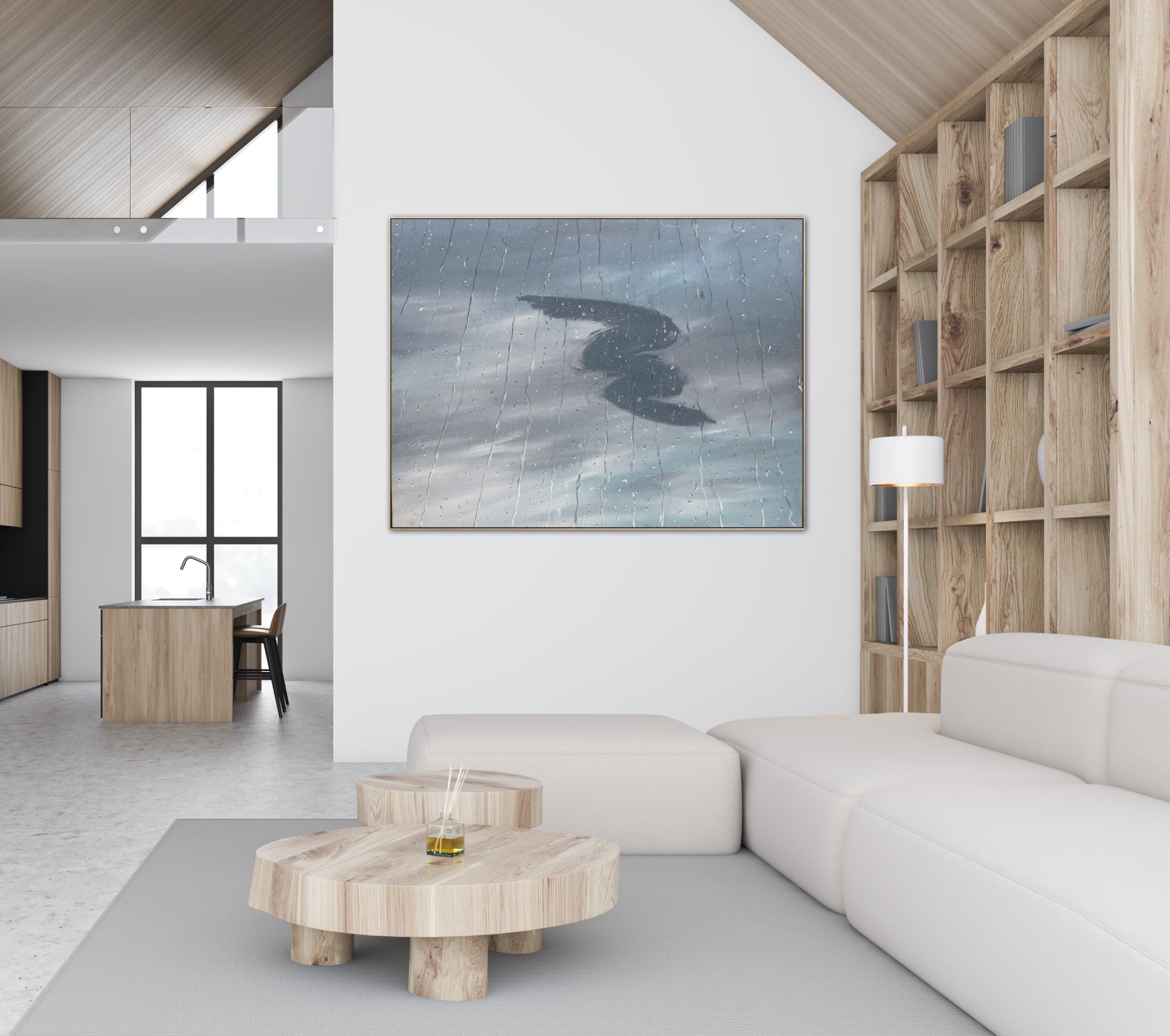 Alanah Jarvis Pluviophile Timber Interior Rain Painting