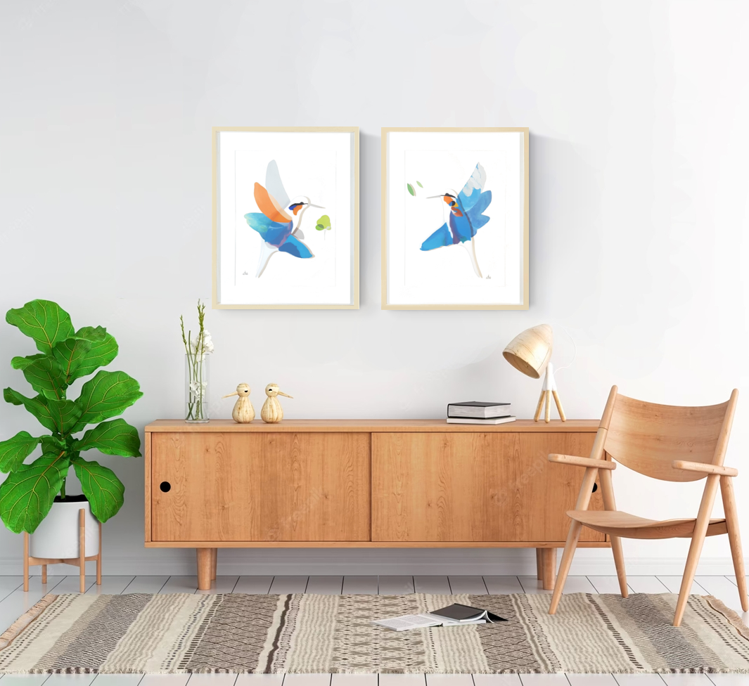 3d Kingfisher Diptych 3
