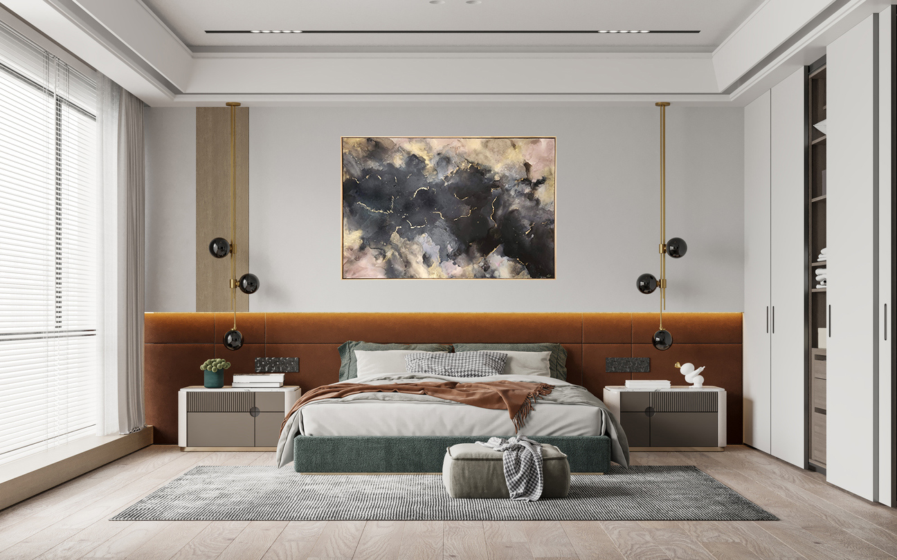 Interior Bedroom Wall Mockup