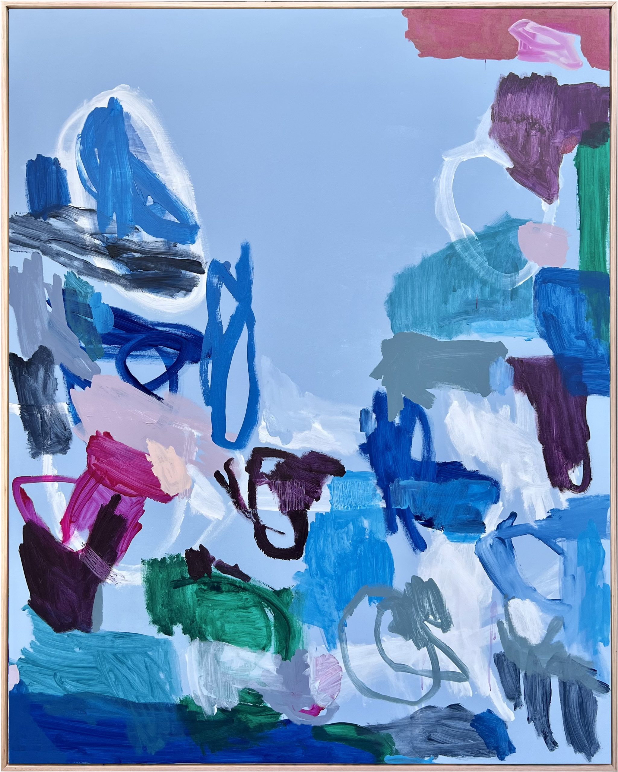 Make Me Yours Rebecca Koerting Blue Modern Abstract Framear