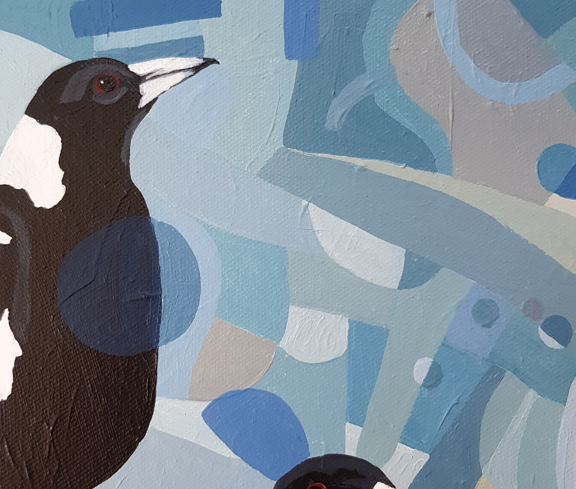 Pretty Pair By Nicola Cowie Magpie Acrylic Art