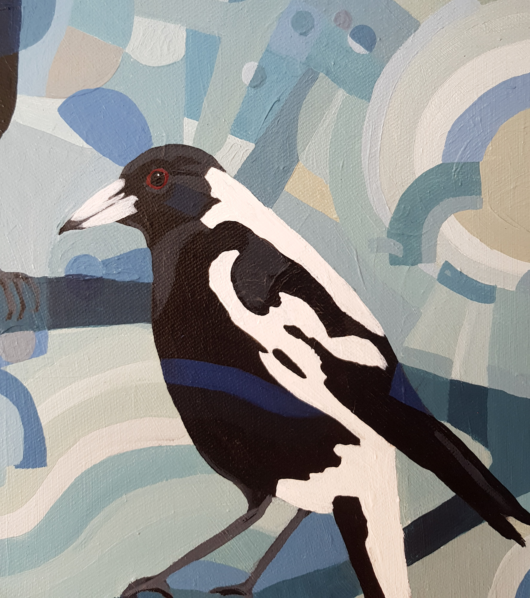 Pretty Pair By Nicola Cowie Magpie Painting