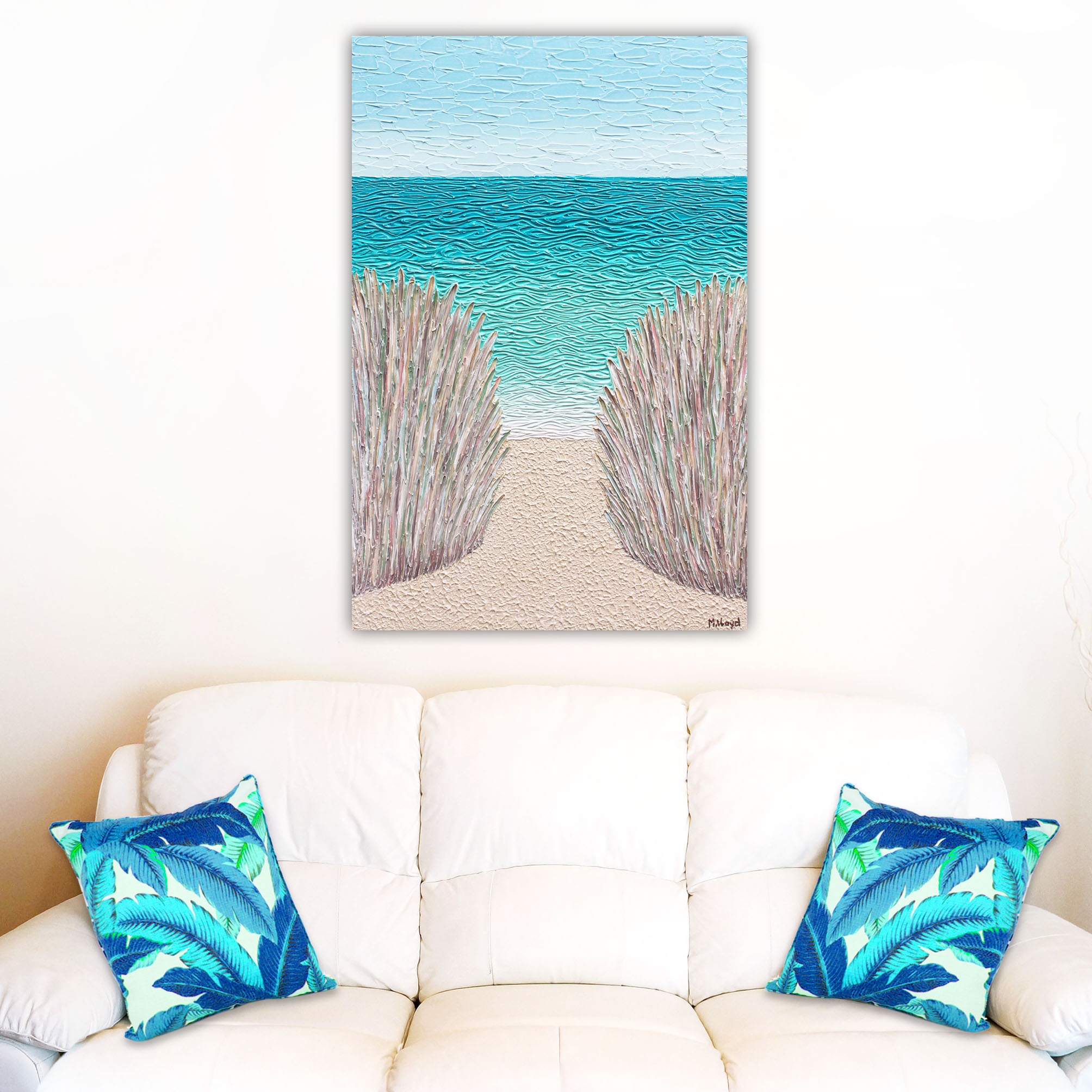 Lounge 2 Beach Reeds Path Abstract 60 X 90