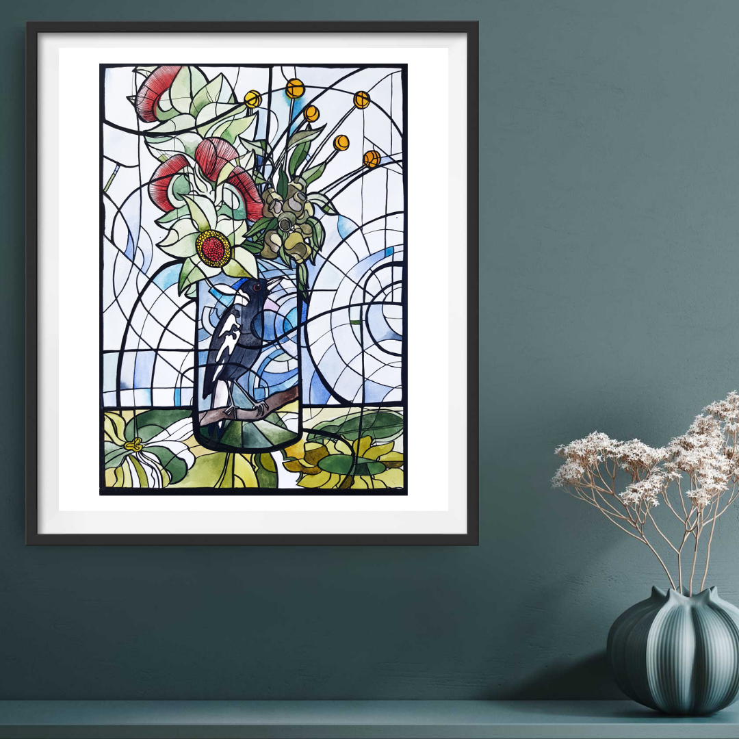 Magpie Vase By Nicola Cowie In Situ