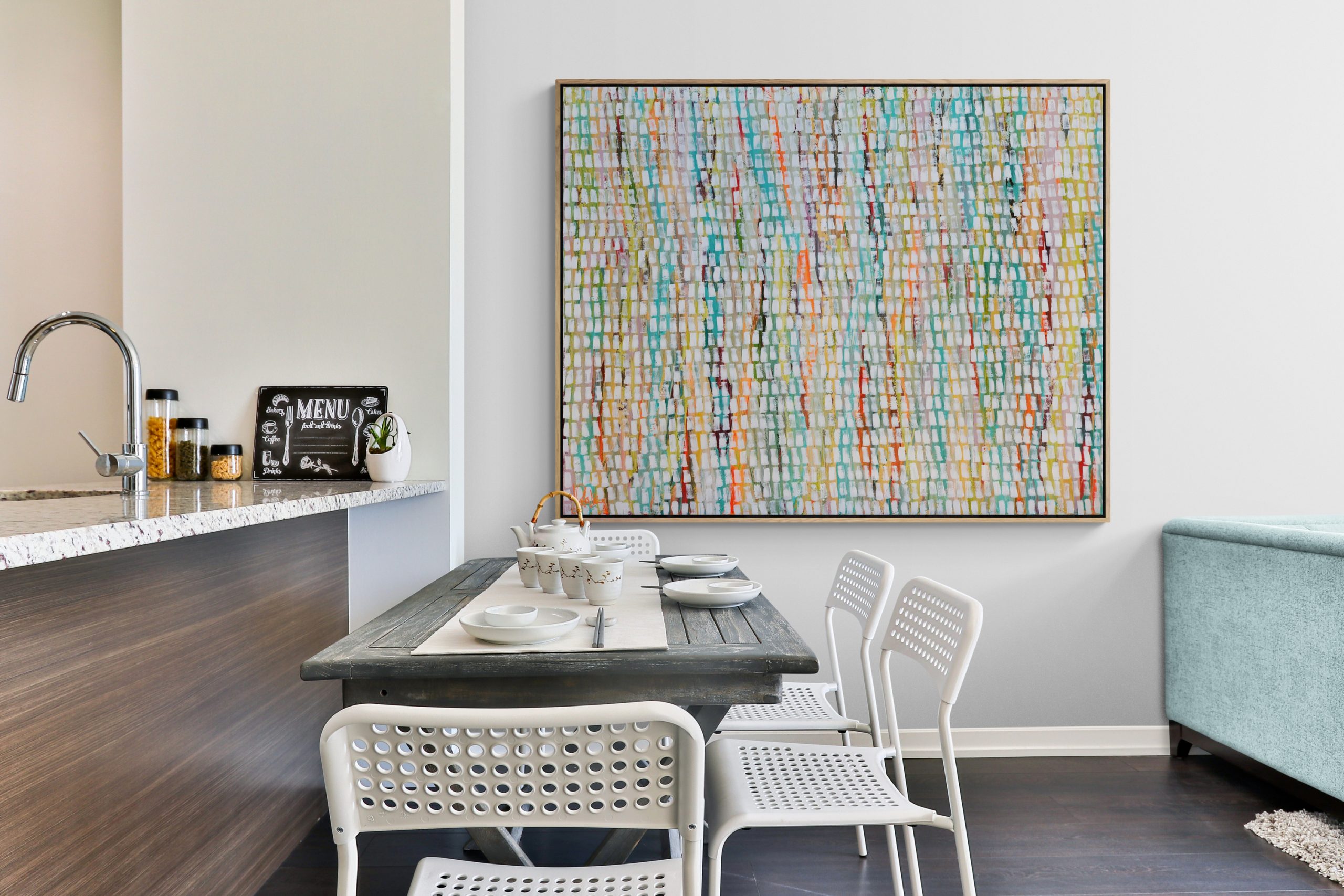 Dining Area With Large Wooden Table