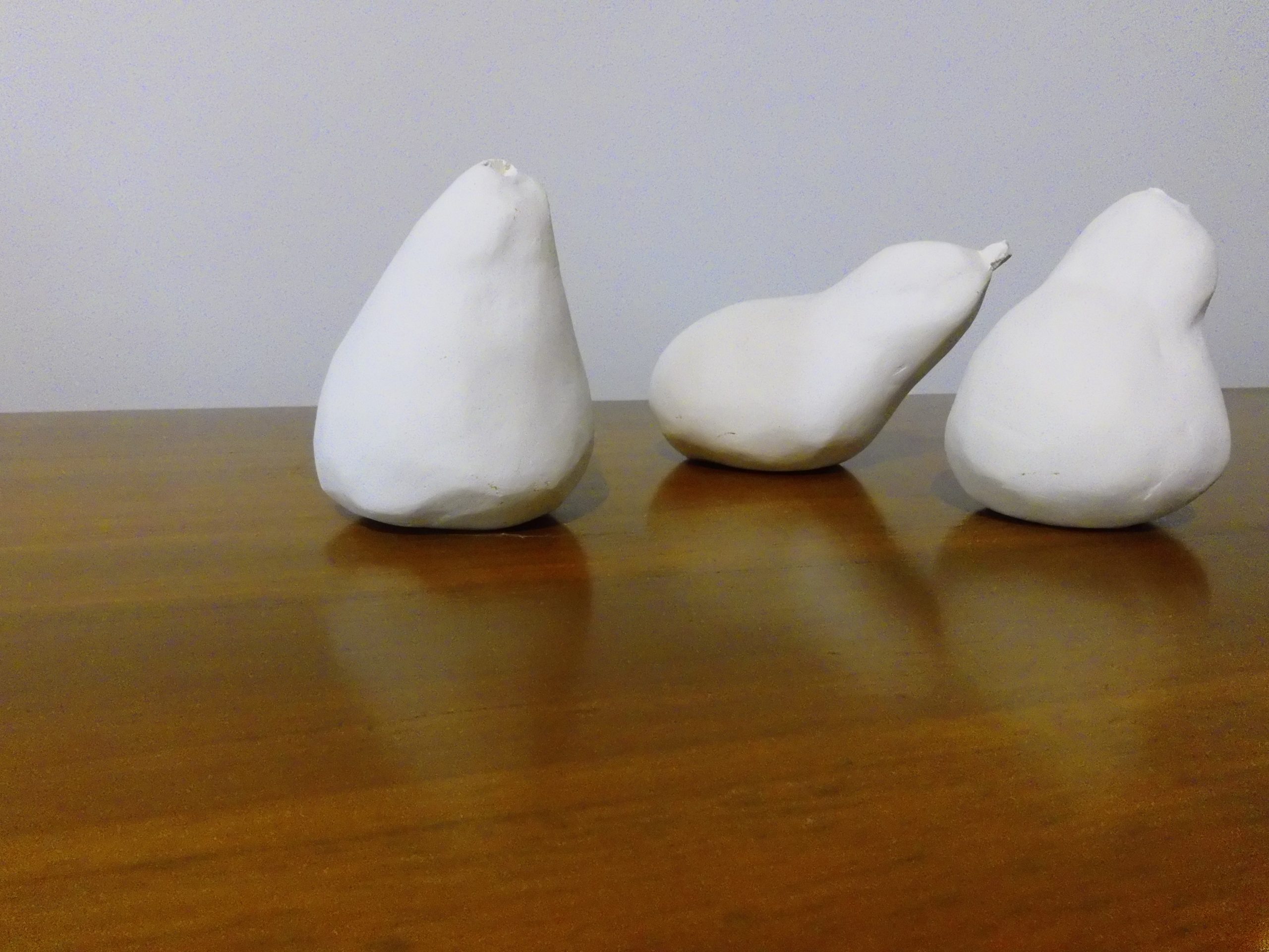 Kim Rees Pear Sculpture Set Of 3 Bisque Fired