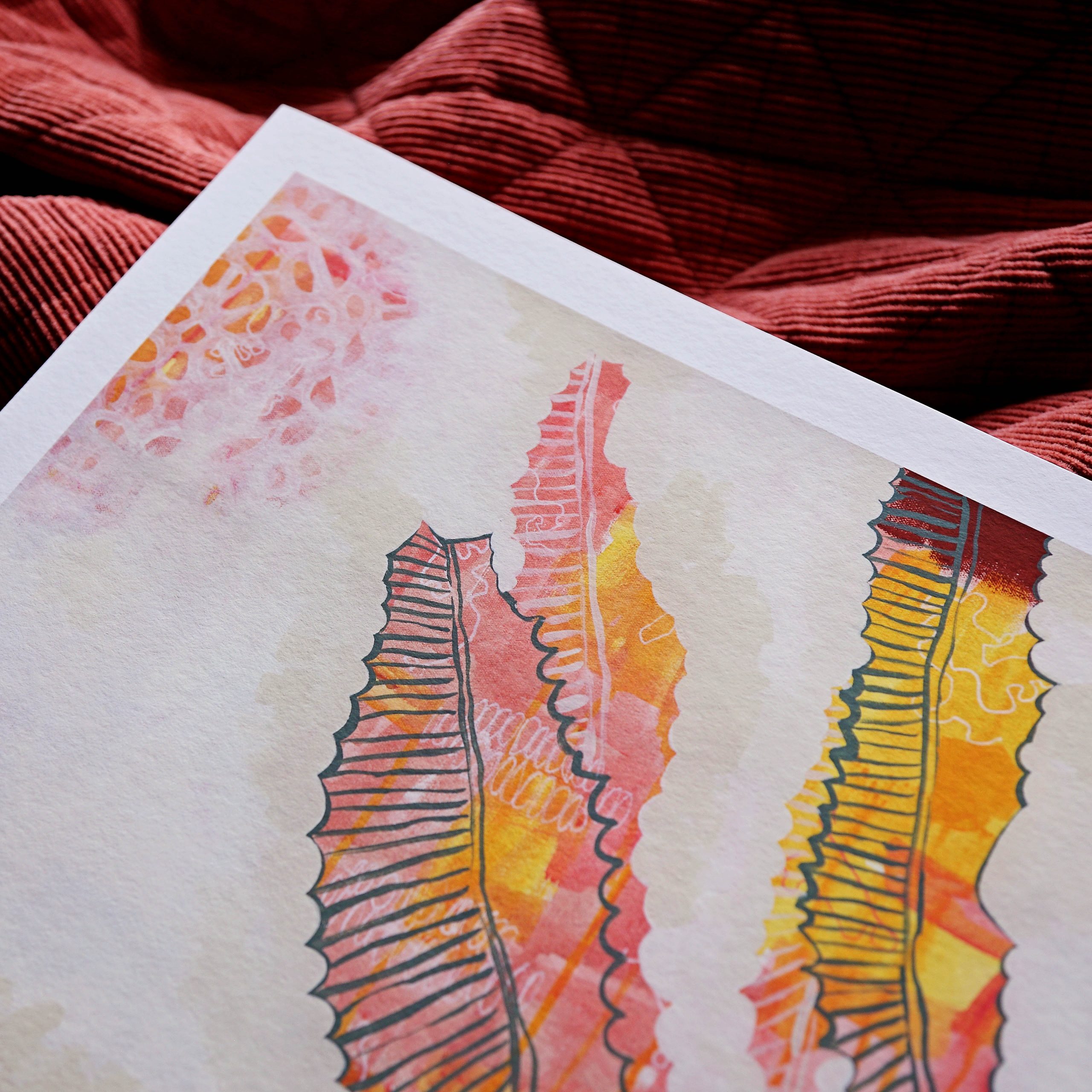 01 Menziesii Moment Smith And Brooks Art Smith & Brooks Brisbane Artist Buy Art For Your Home Australian Artist Contemporary Australian Art Banksia Art Pink And Red Art