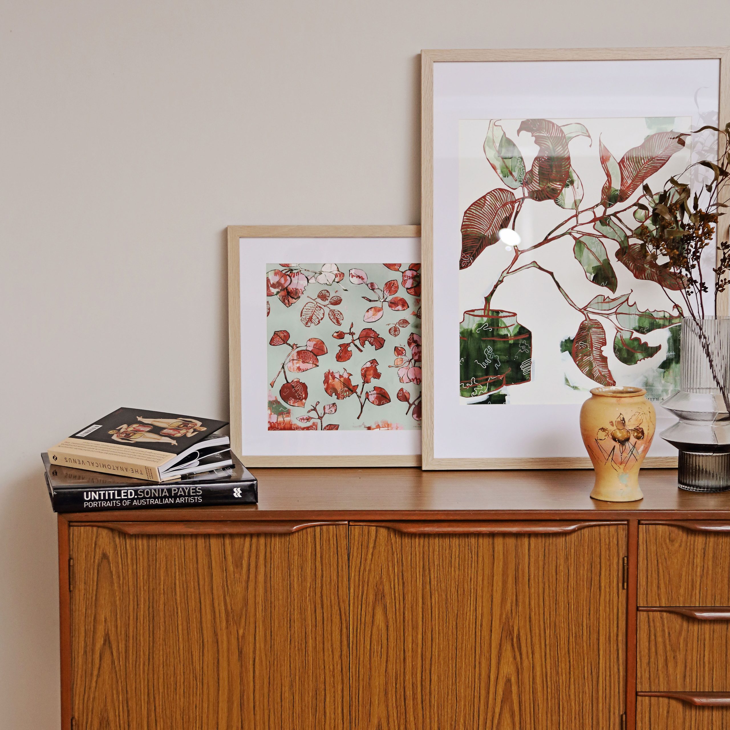 02 Tallowwood Still Smith And Brooks Art Smith & Brooks Brisbane Artist Buy Art For Your Home Australian Artist Contemporary Australian Art Gum Tree Art Green And Red Art