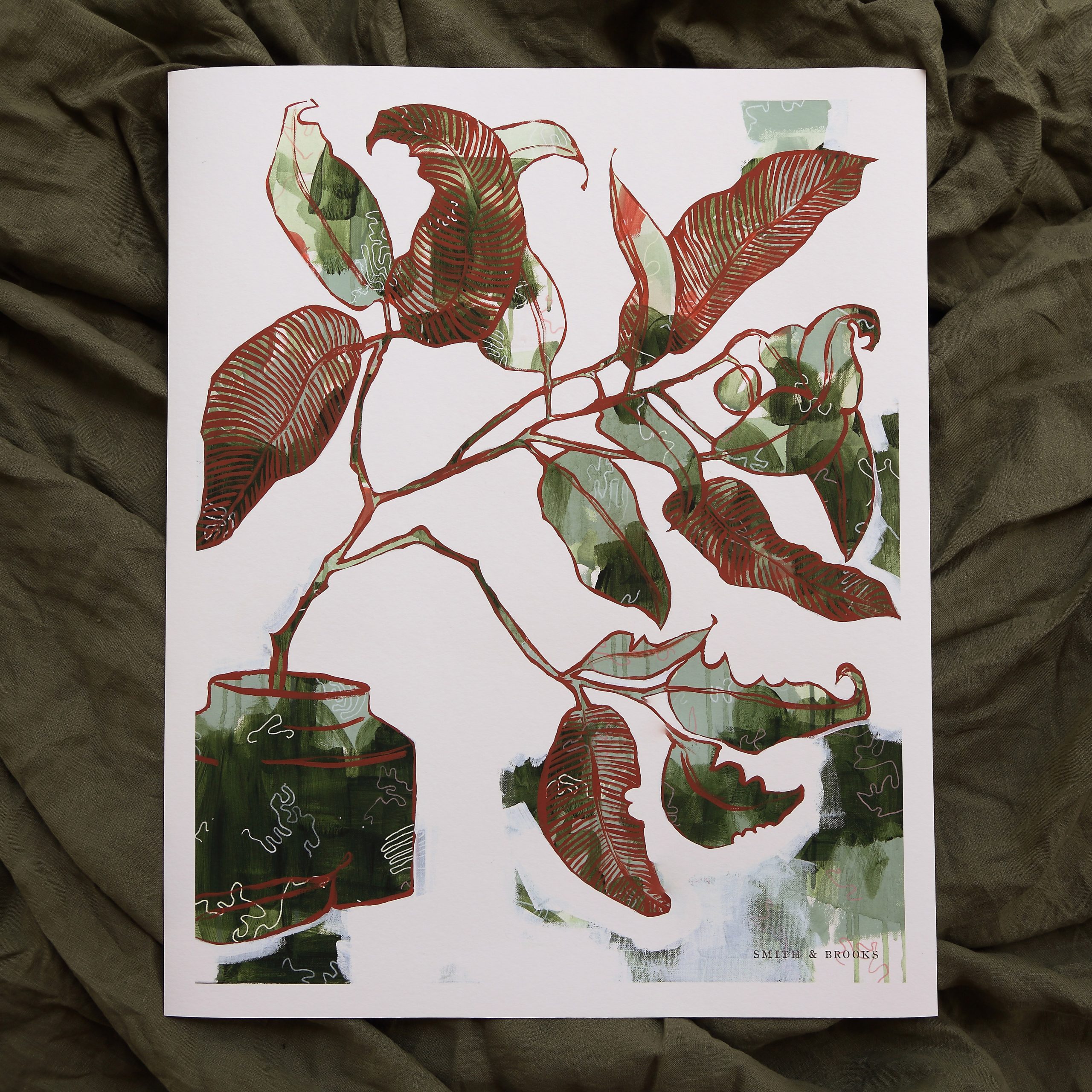 03 Tallowwood Still Smith And Brooks Art Smith & Brooks Brisbane Artist Buy Art For Your Home Australian Artist Contemporary Australian Art Gum Tree Art Green And Red Art