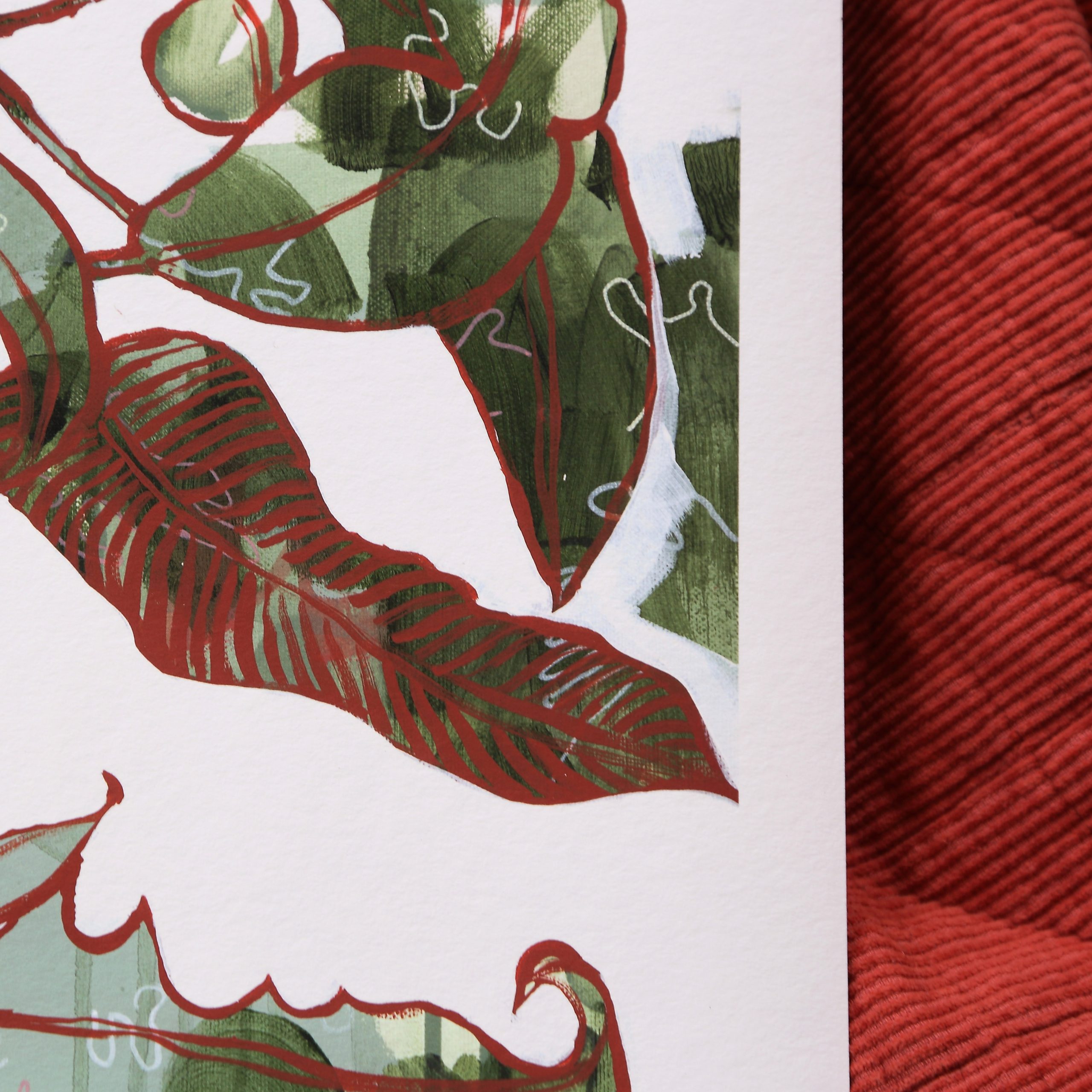 04 Tallowwood Still Smith And Brooks Art Smith & Brooks Brisbane Artist Buy Art For Your Home Australian Artist Contemporary Australian Art Gum Tree Art Green And Red Art