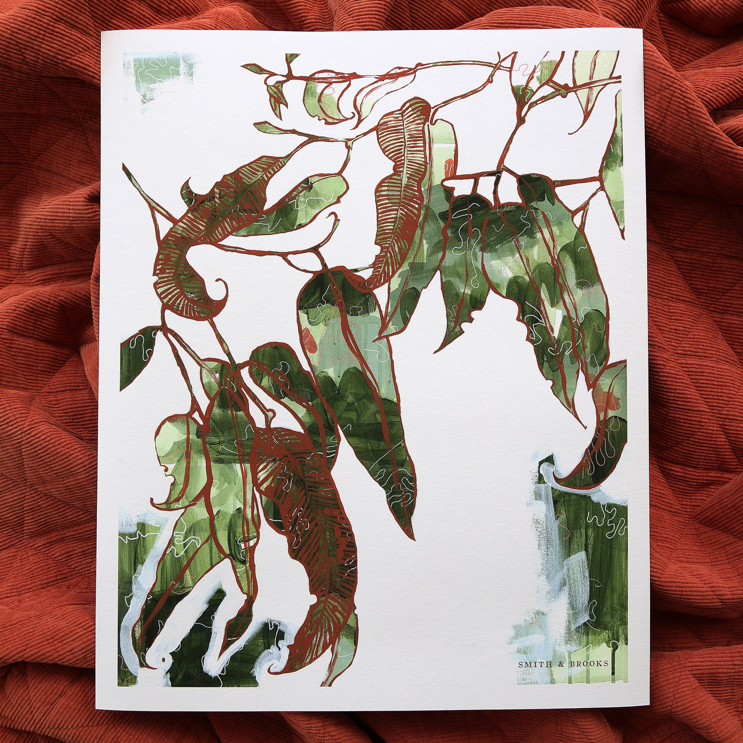 02 Tallowwood Moment Smith And Brooks Art Smith & Brooks Brisbane Artist Buy Art For Your Home Australian Artist Contemporary Australian Art Gum Tree Art Green And Red Art