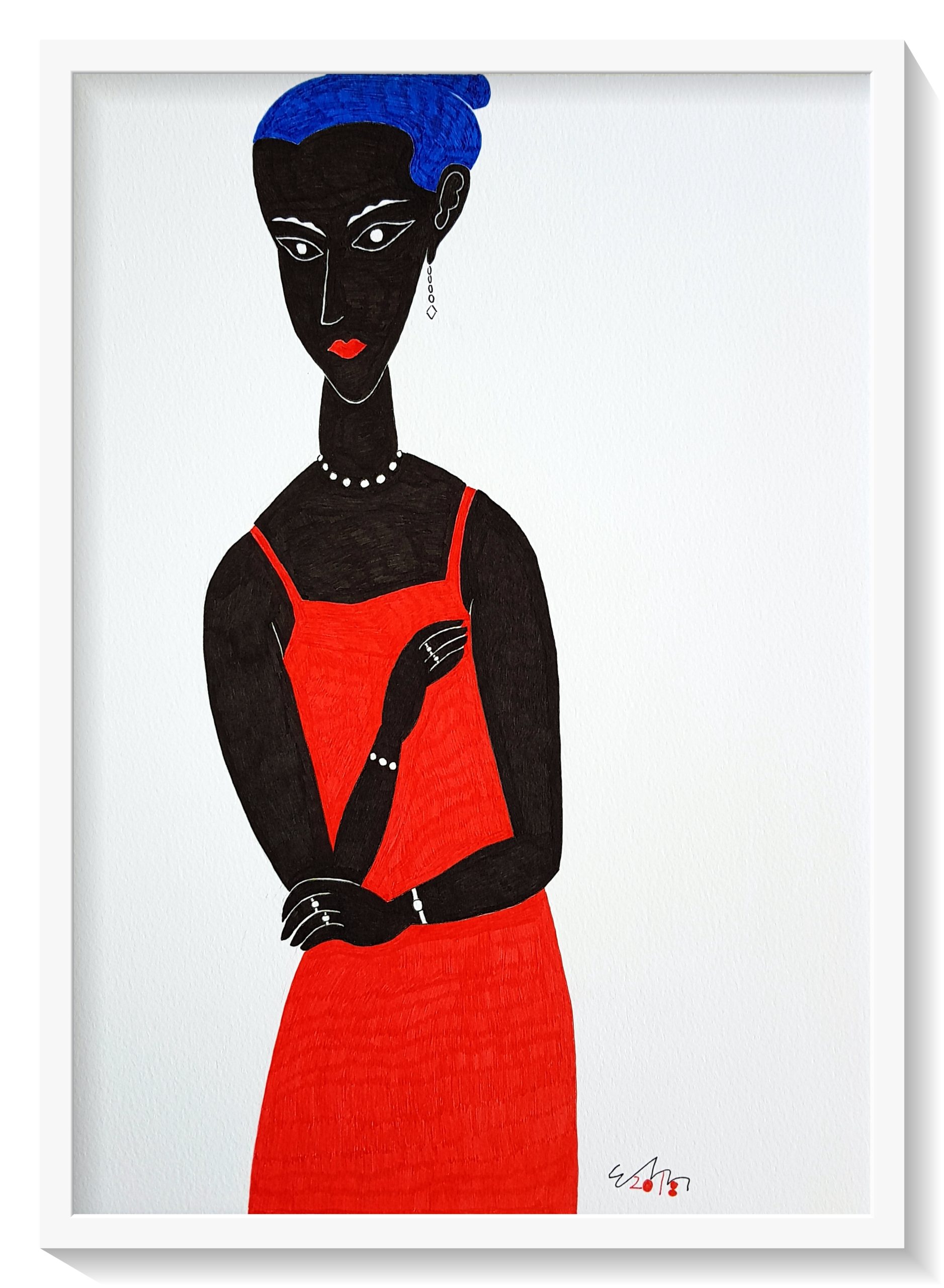 Woman In Red 2018 Mockup Frame