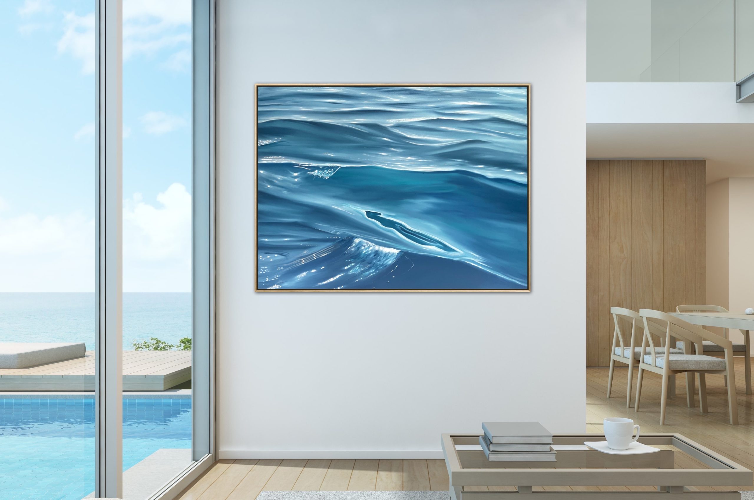 Alanah Jarvis Ocean Art Poolside Painting Out On The Water With You