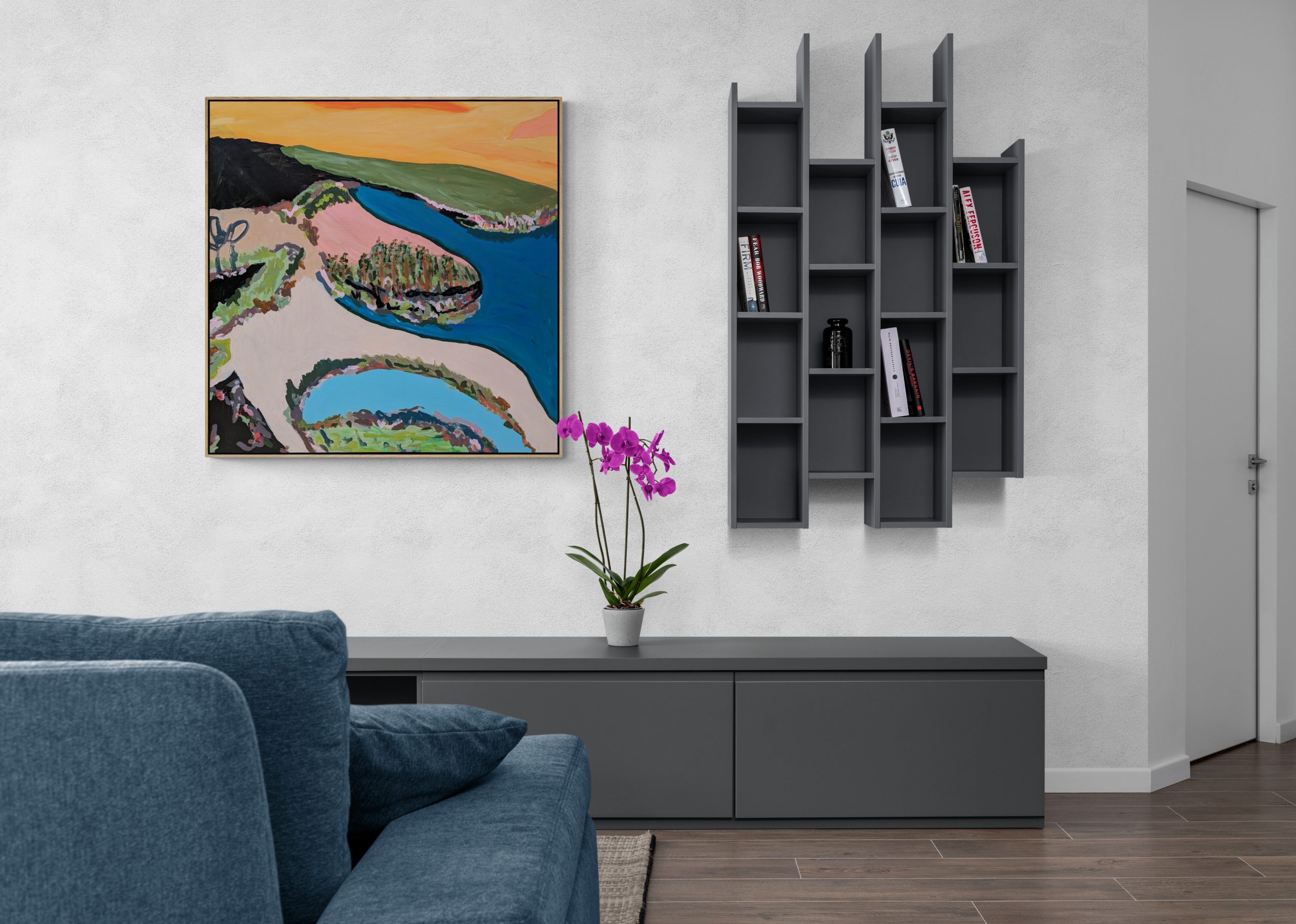 Living Room With Vertical Wall Shelf (4)