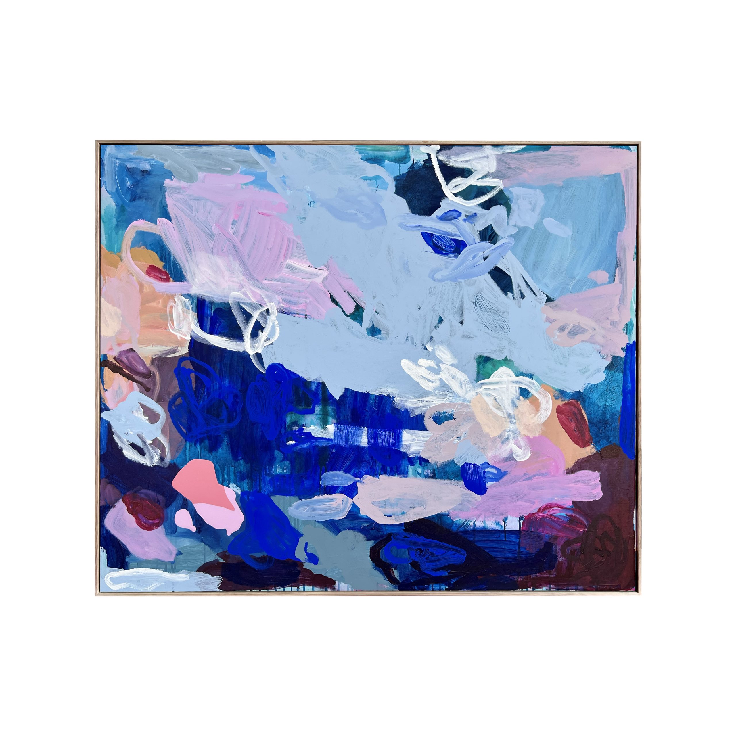 Rock Pool Rebecca Koerting Blue Modern Abstract Frame