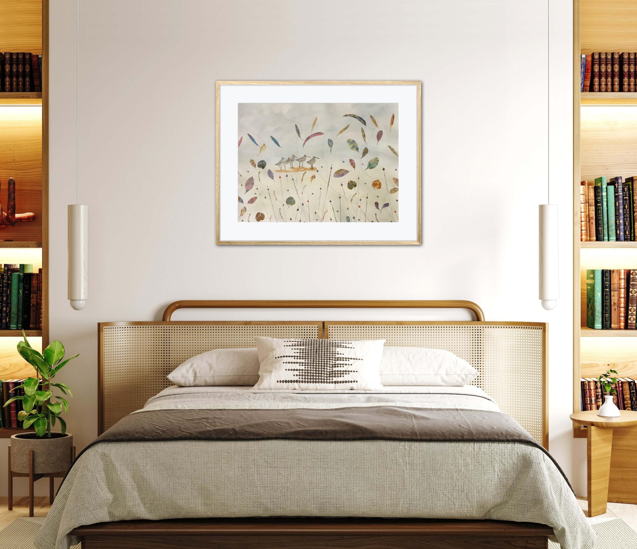 Lyn Graham Wetlands Bar Tailed Godwits Watercolour On Cotton Rag Paper 76.5 X 55.5 Bedroom