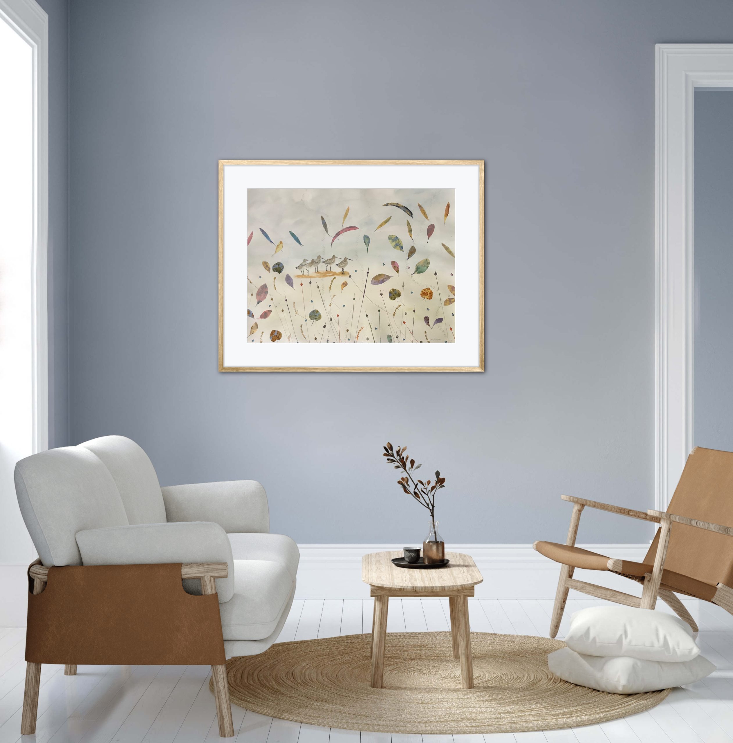 Lyn Graham Wetlands Bar Tailed Godwits Watercolour On Cotton Rag Paper 76.5 X 55.5 Lounge