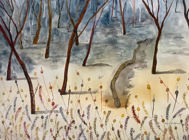 Lyn Graham Snake 2 Watercolour On Cotton Paper 59.5 X 41.5