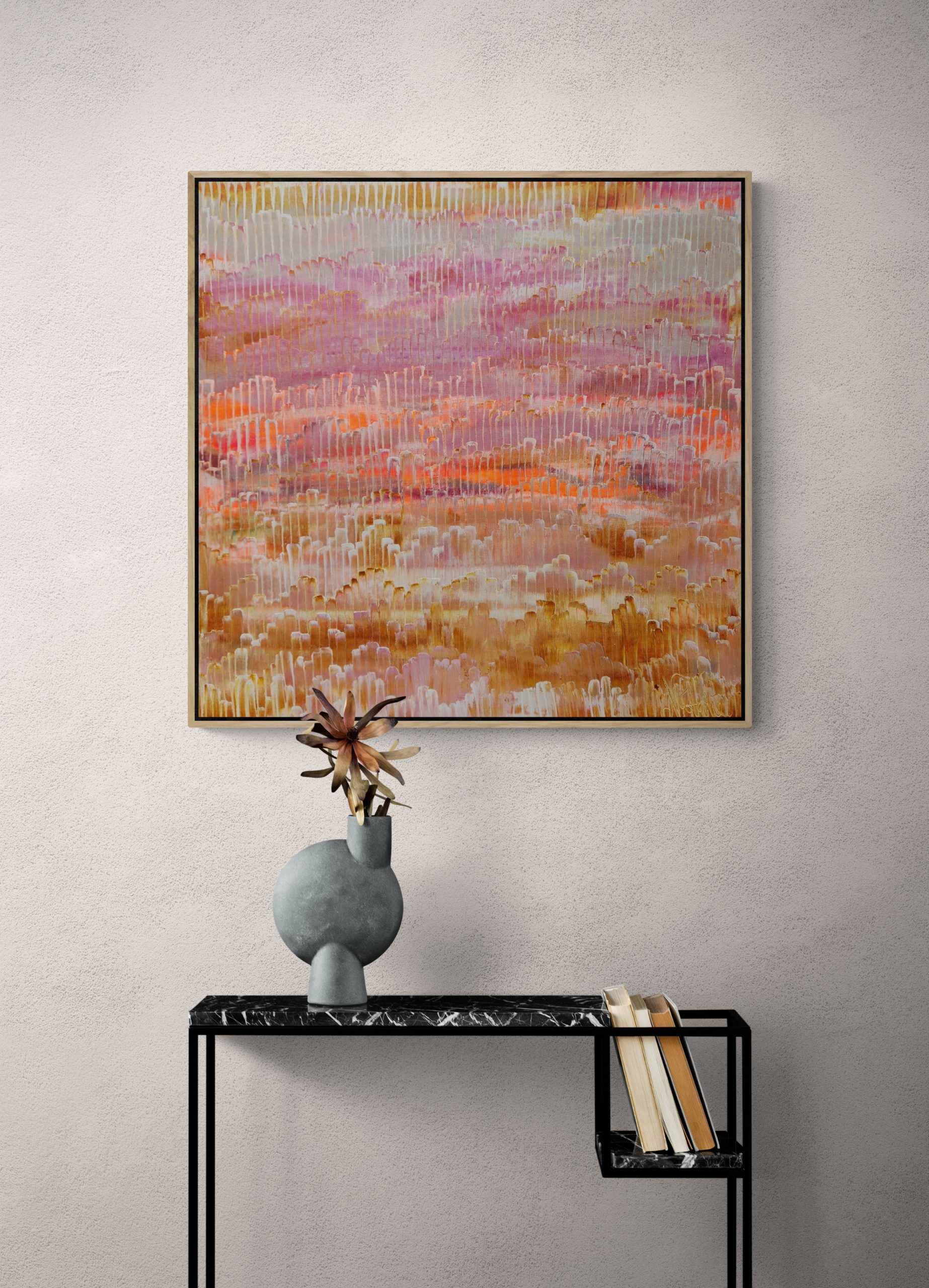 Plant In Vase Sitting On Console Table (8)