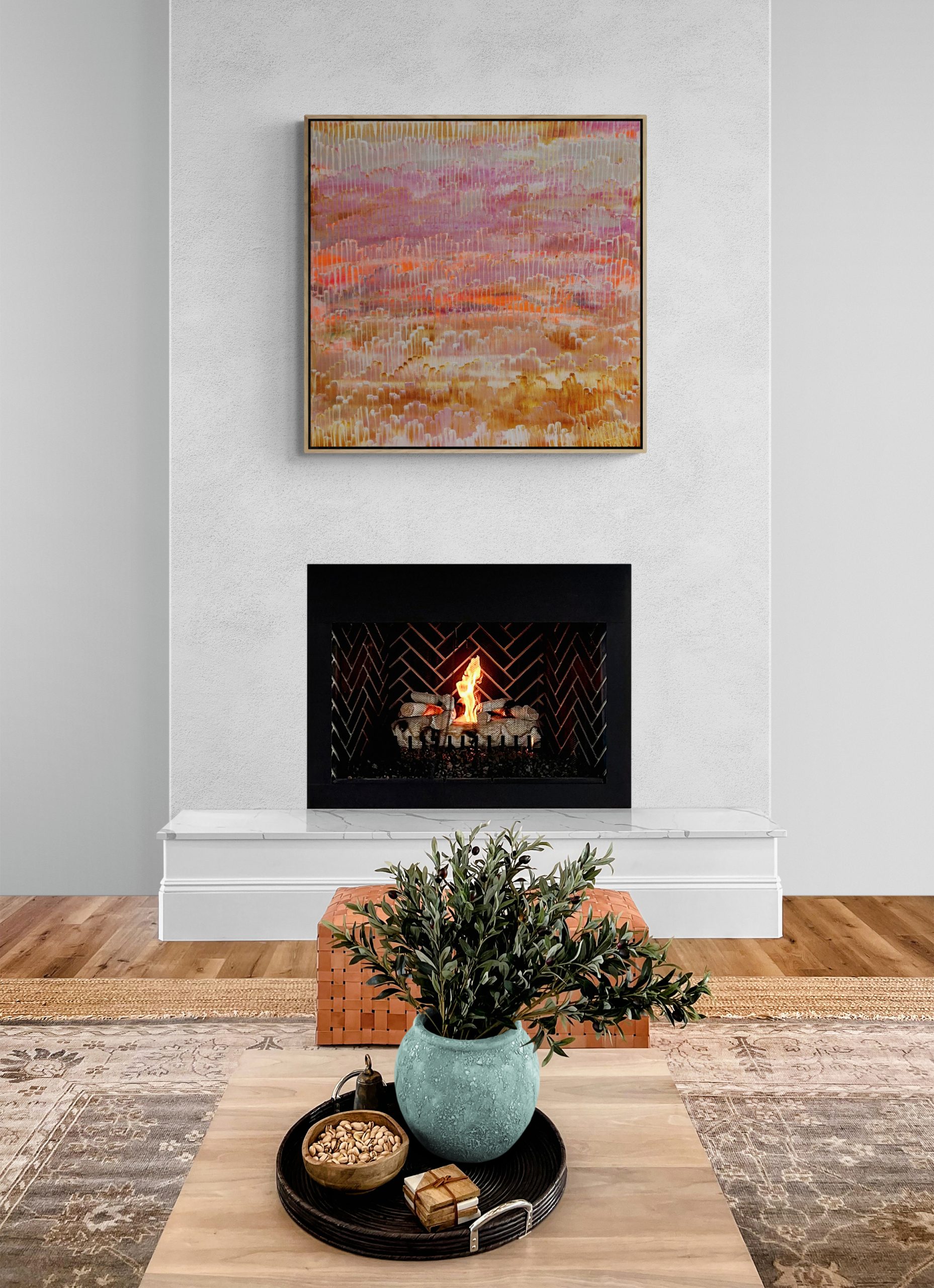 Warm Living Room Fireplace (3)