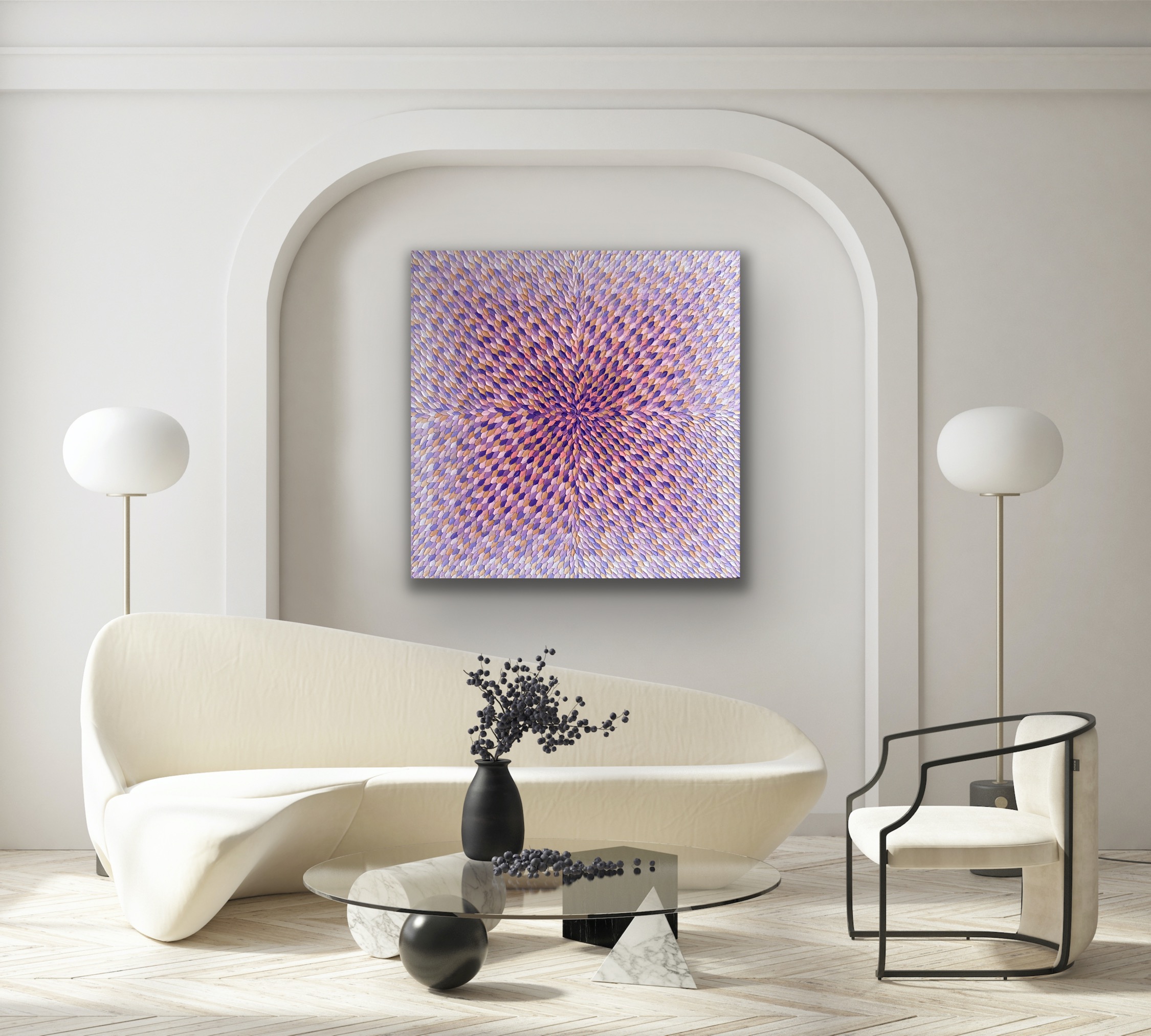 Awakening Guzaliya Xavier 122x122cm $2800 In Situ