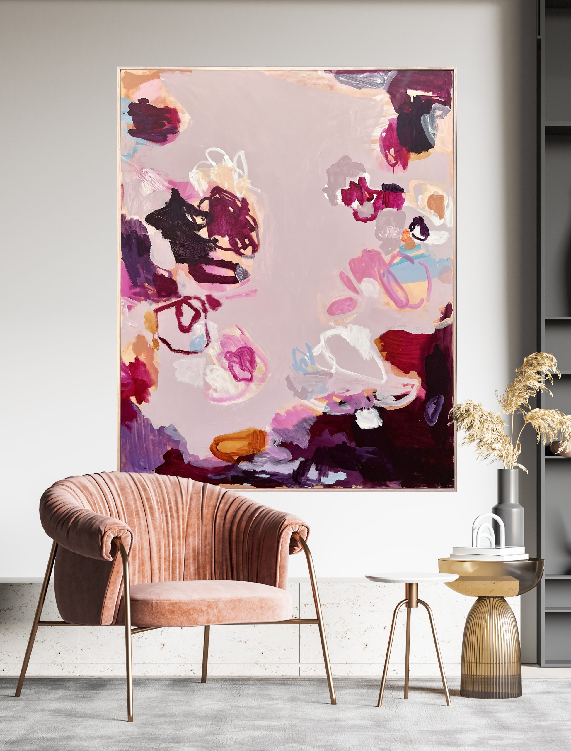 Hidden Memories Rebecca Koerting Pink Modern Abstract Instu 3 Lg Copy