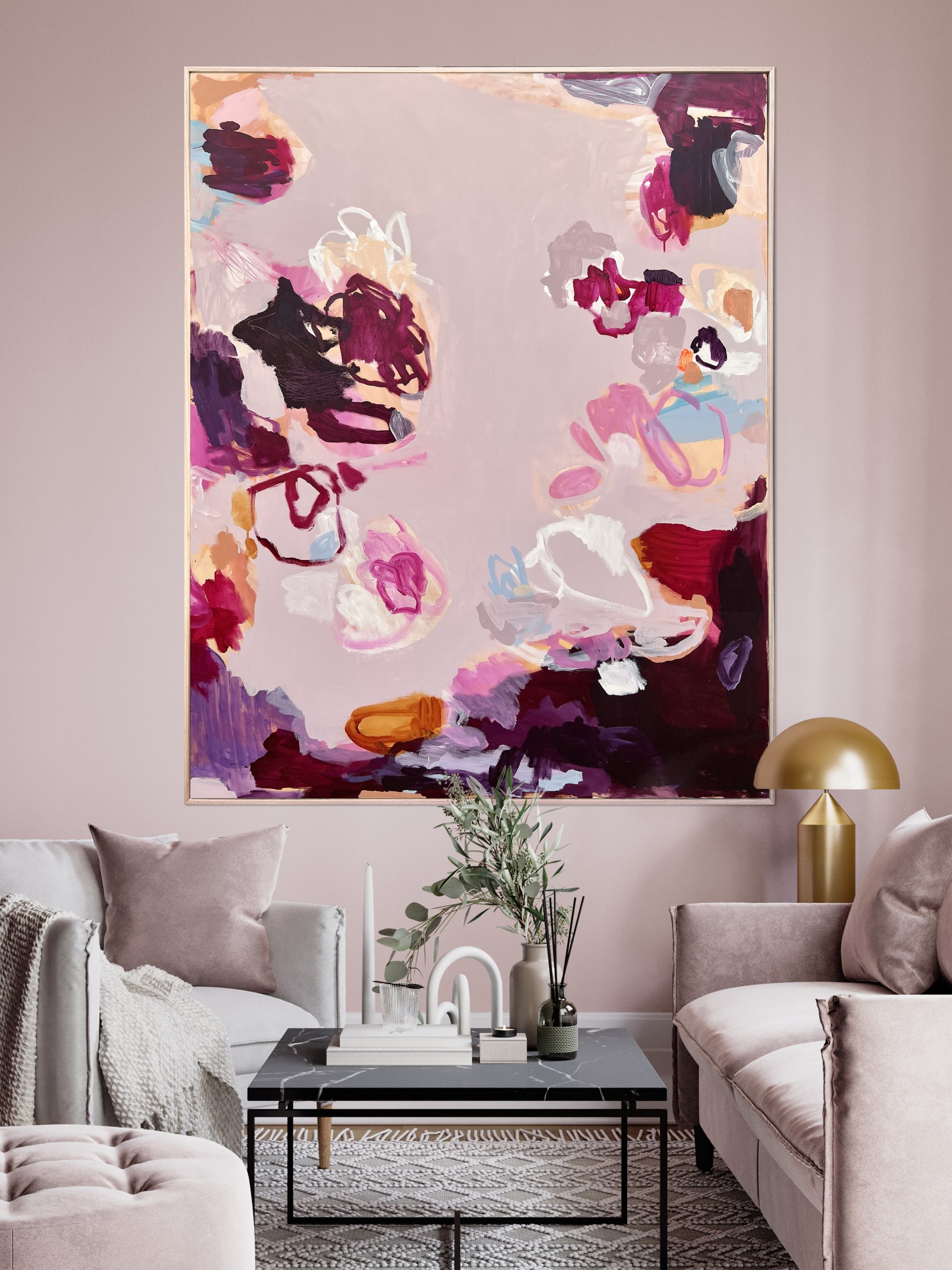 Hidden Memories Rebecca Koerting Pink Modern Abstract Instu 4 Lg