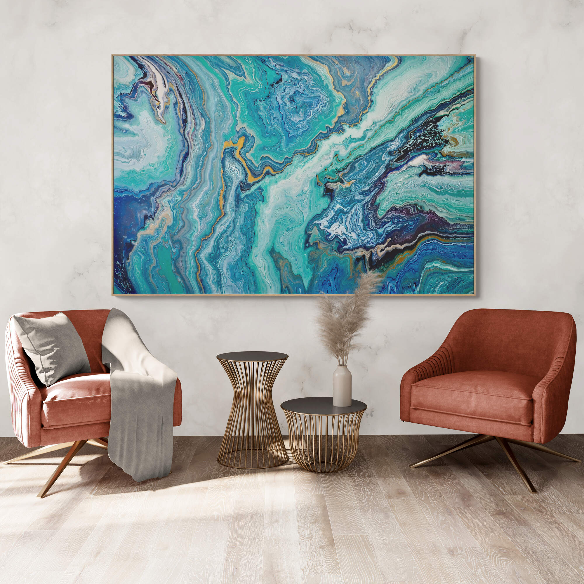 Fancy Armchairs With Side Tables