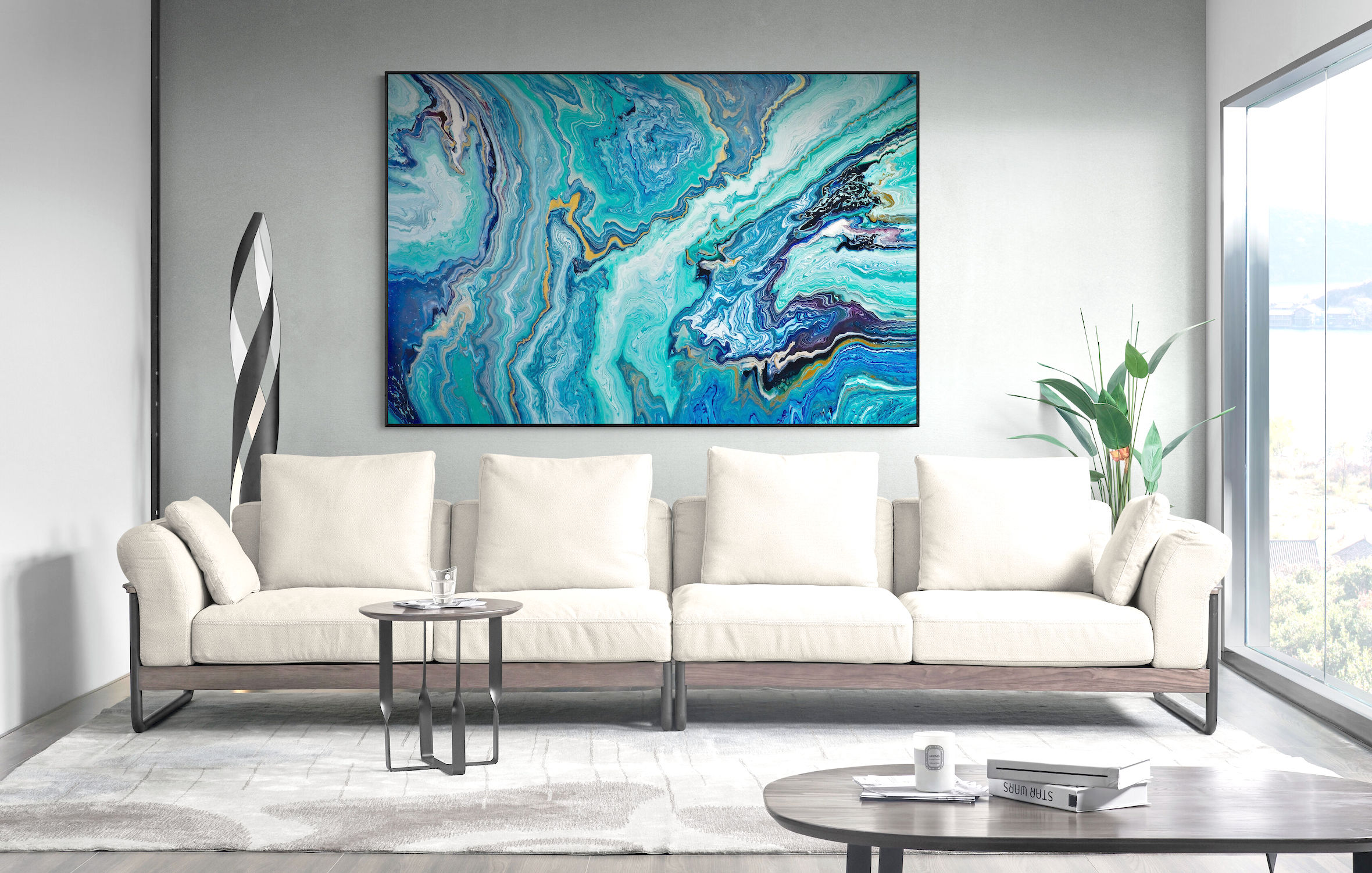 Modern Living Room With Spectacular View