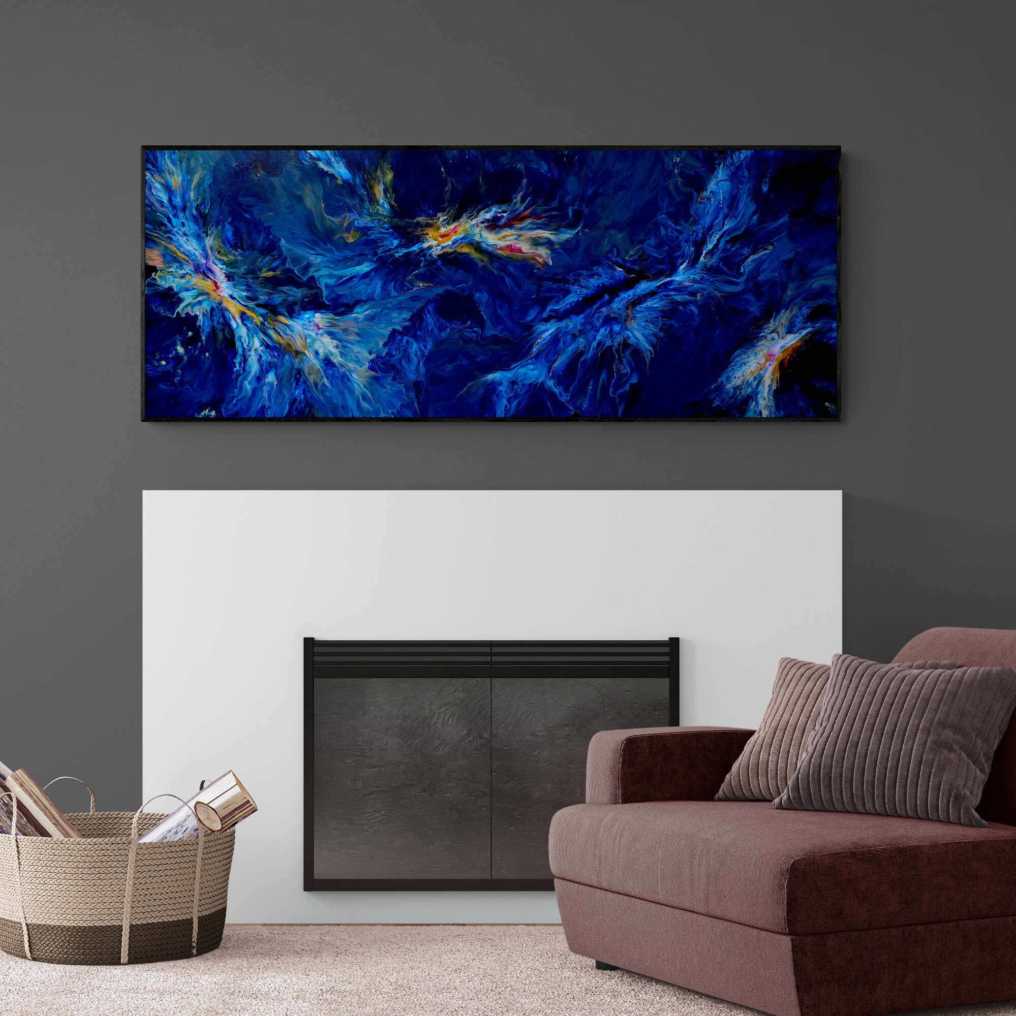 Modern Living Room Interior With Fireplace 2