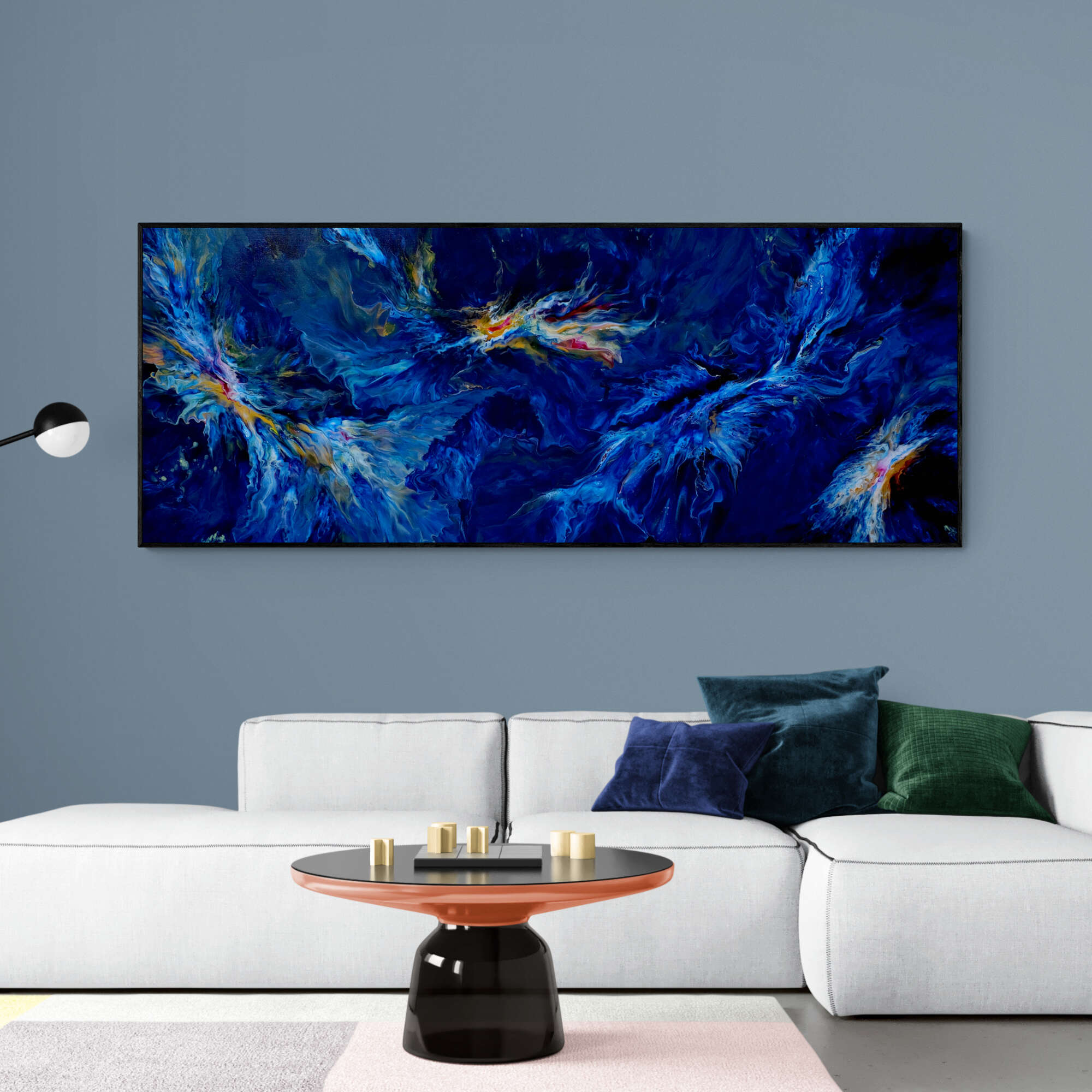 Modern Living Room With Large Colorful Rug 3