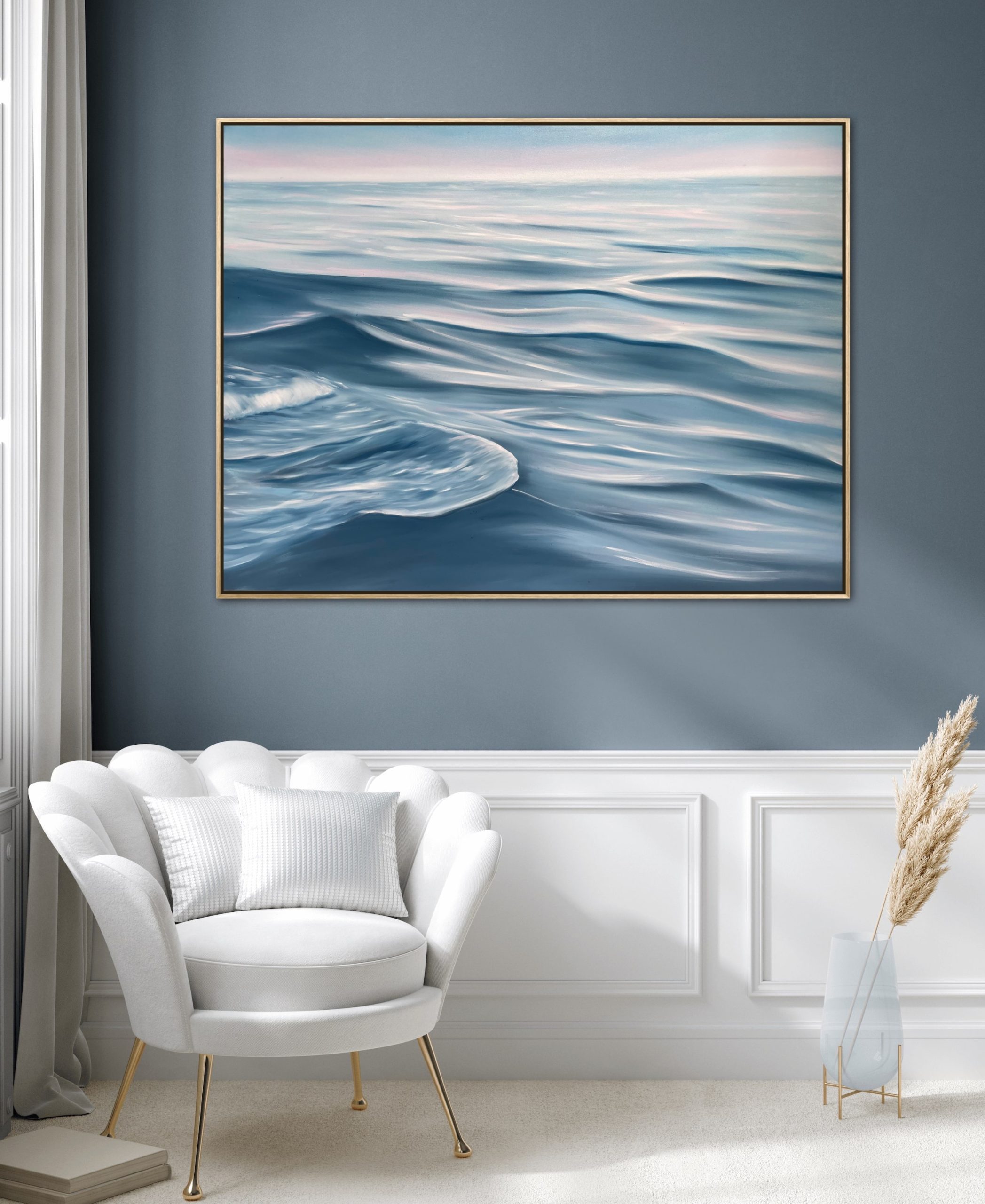 Alanah Jarvis Ocean Art Grey And White Interior