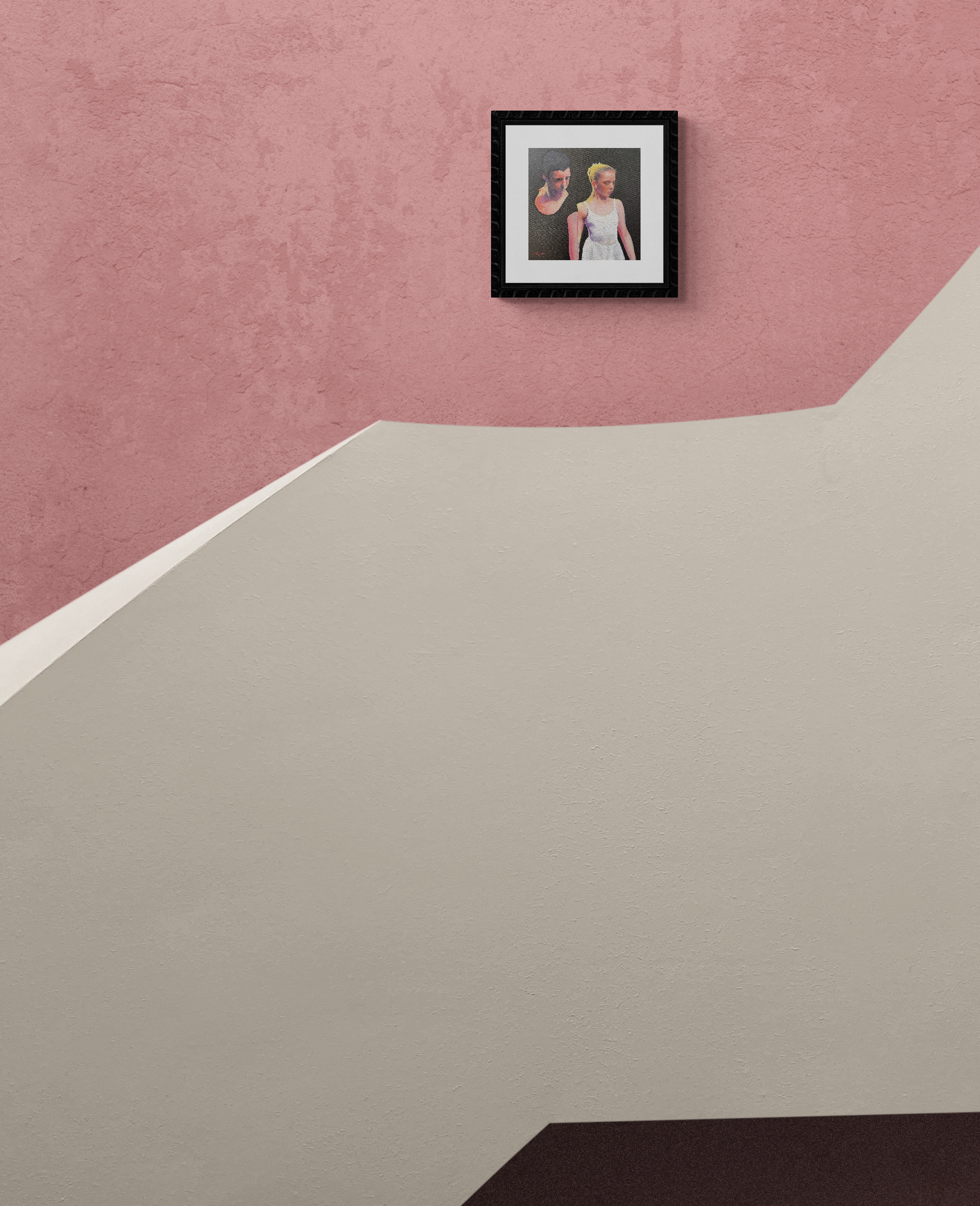 Curved Stucco Staircase