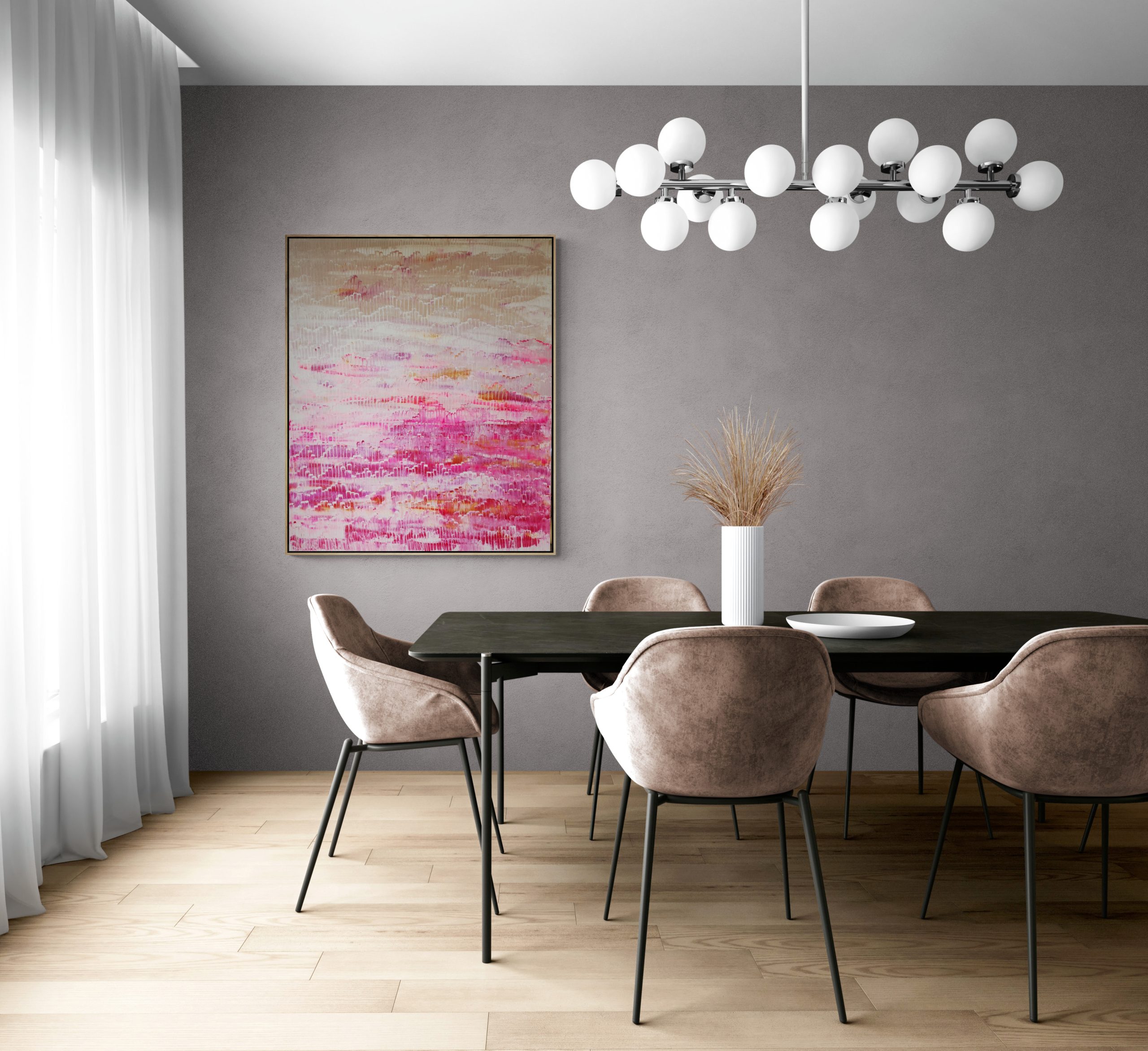 Modern Dining Room With Pendant Lights (1)