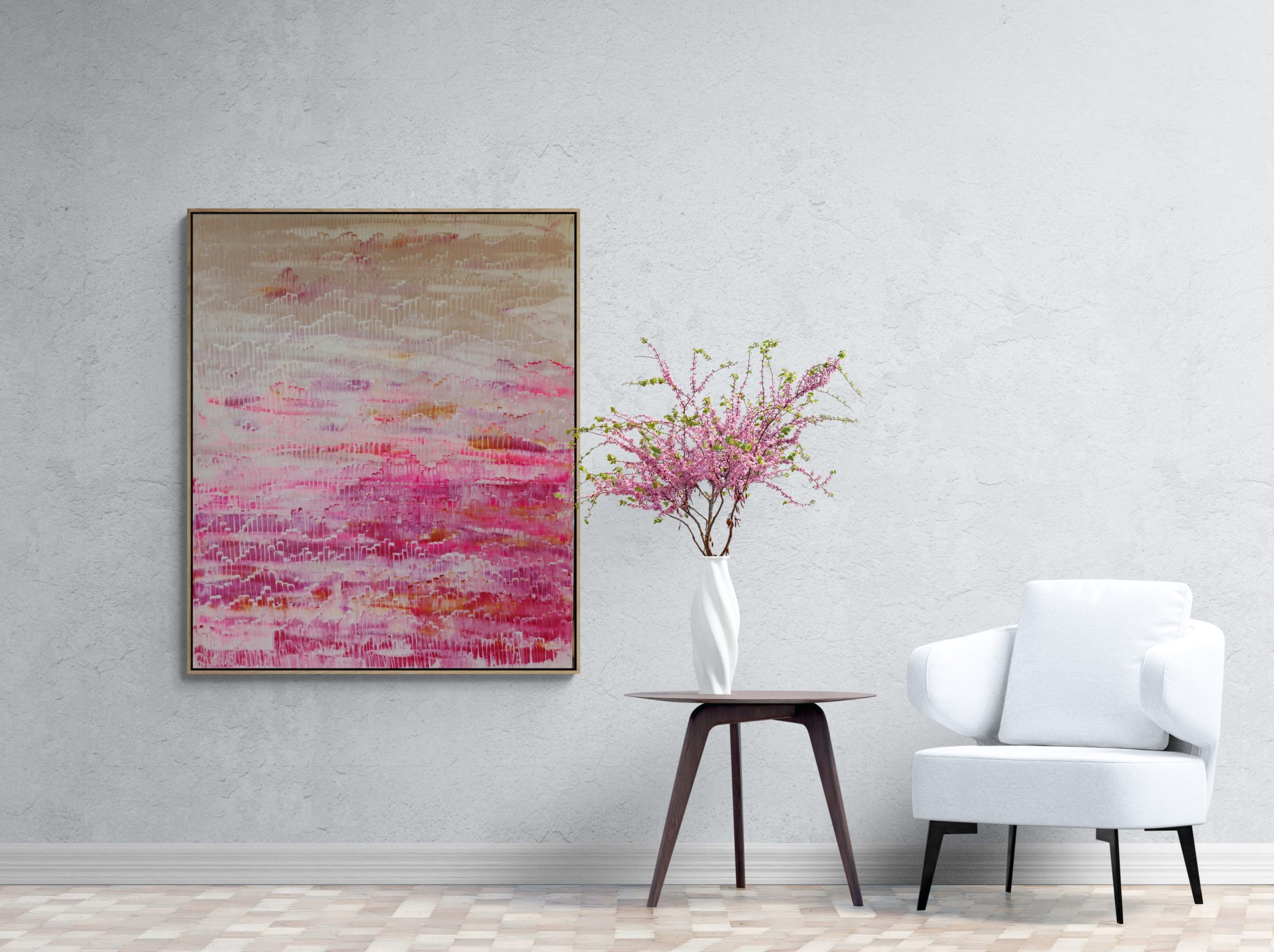 Modern Armchair And Colorful Plant (4)