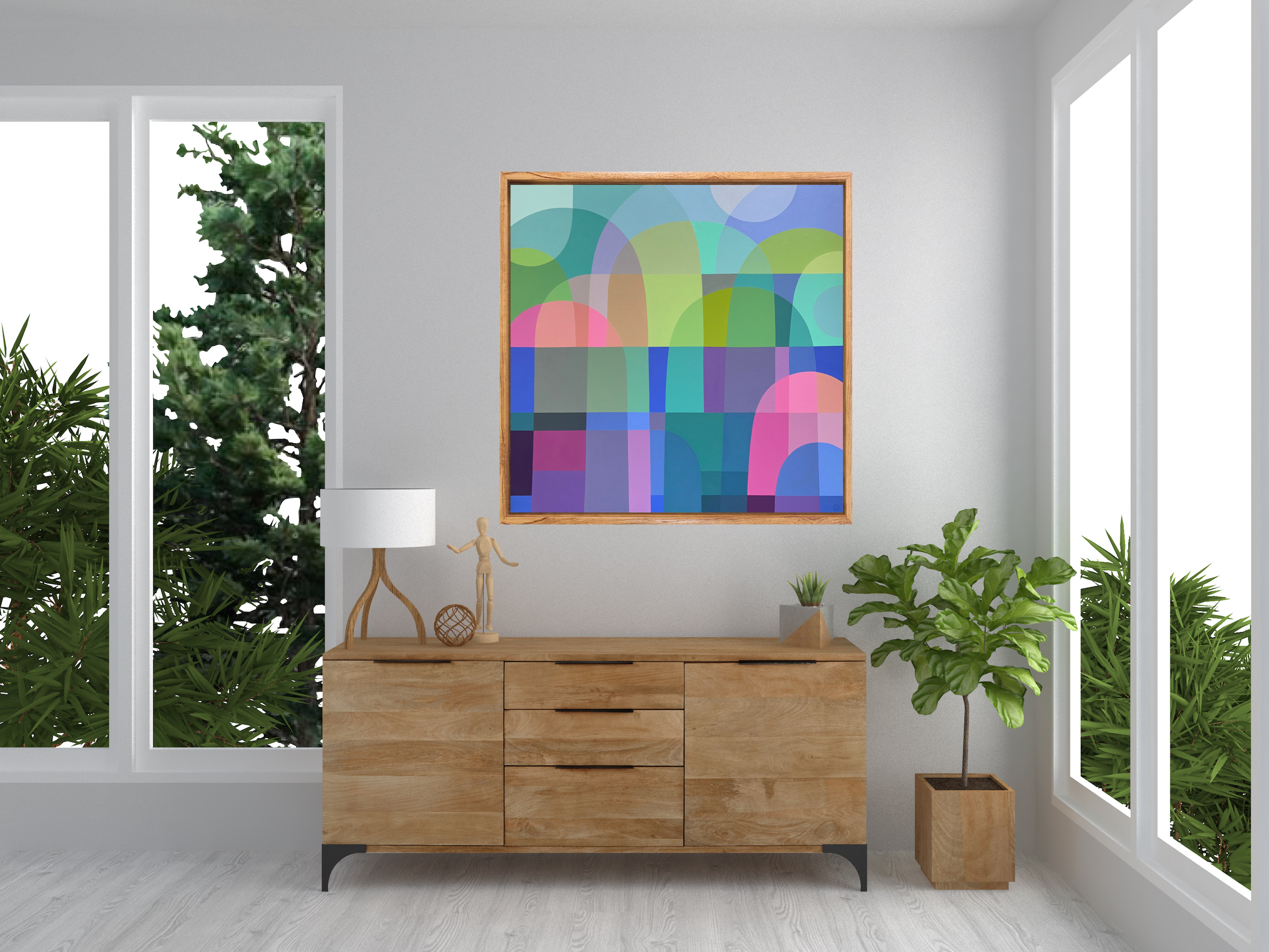 Charlotte De Pace Daybreak Insitu Above Sideboard 2 Art Lovers Australia