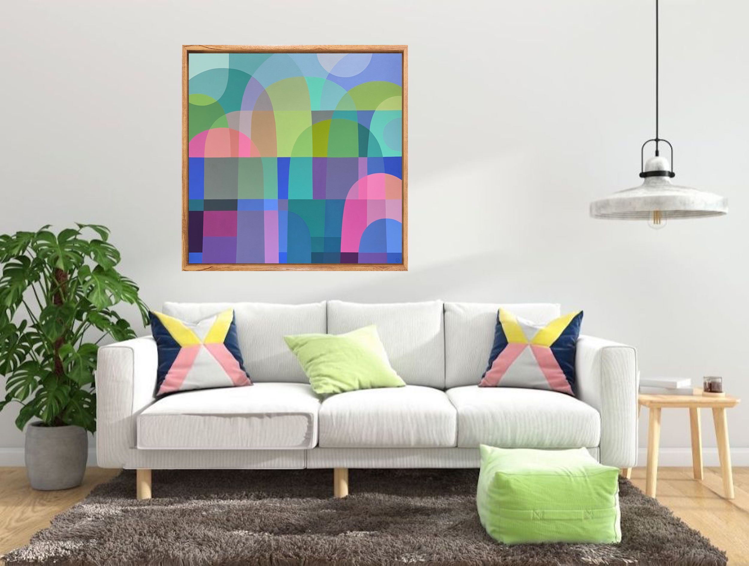 Charlotte De Pace Daybreak Insitu Above Sofa Art Lovers Australia