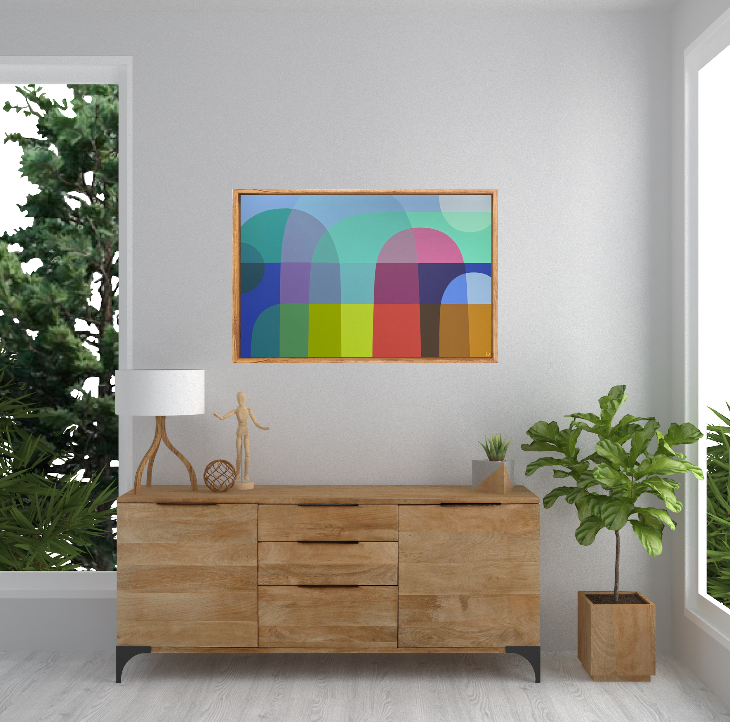 Charlotte De Pace Headland Insitu Above Sideboard Art Lovers Australia