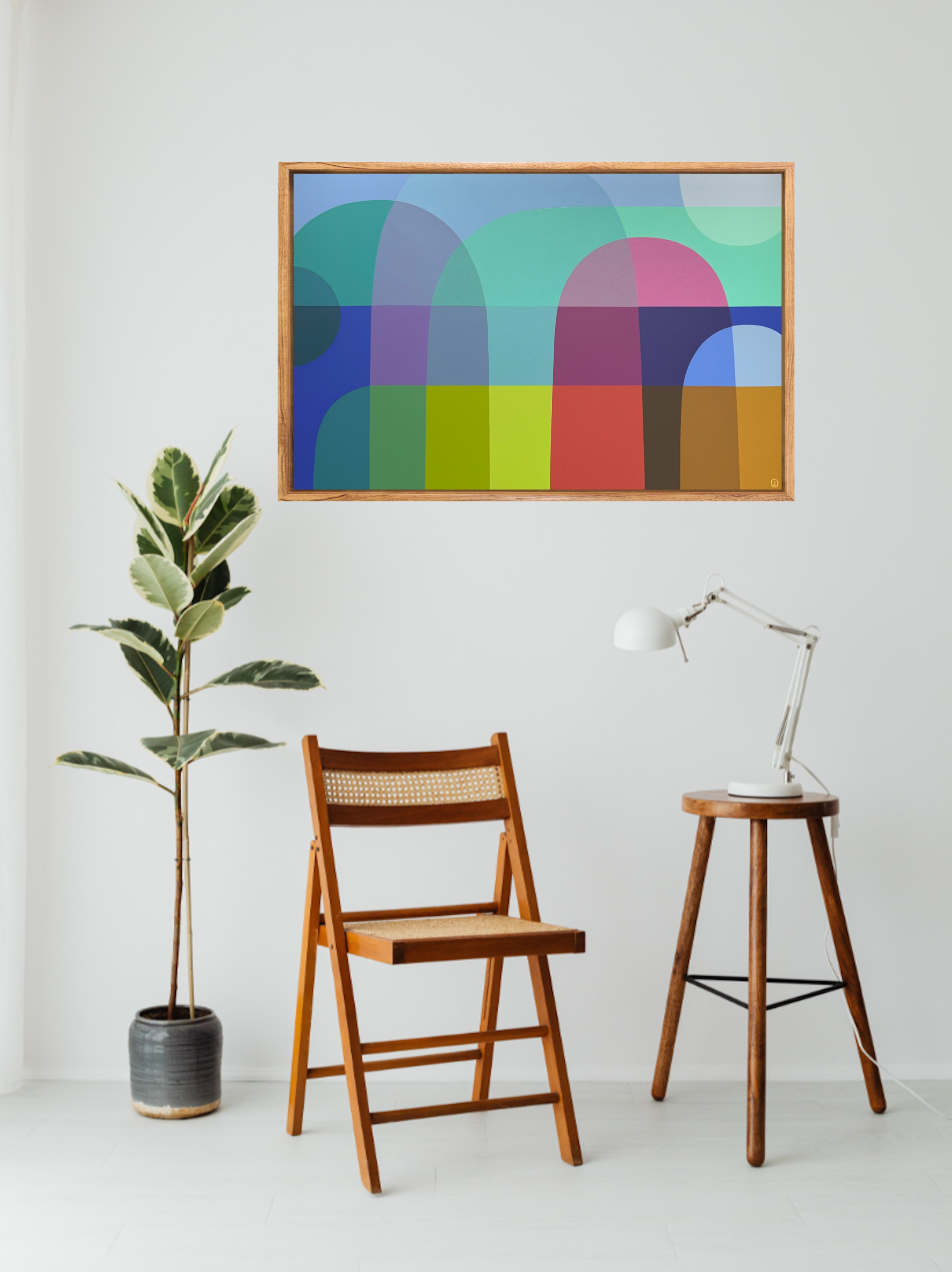 Charlotte De Pace Headland Insitu Above Chair Art Lovers Australia