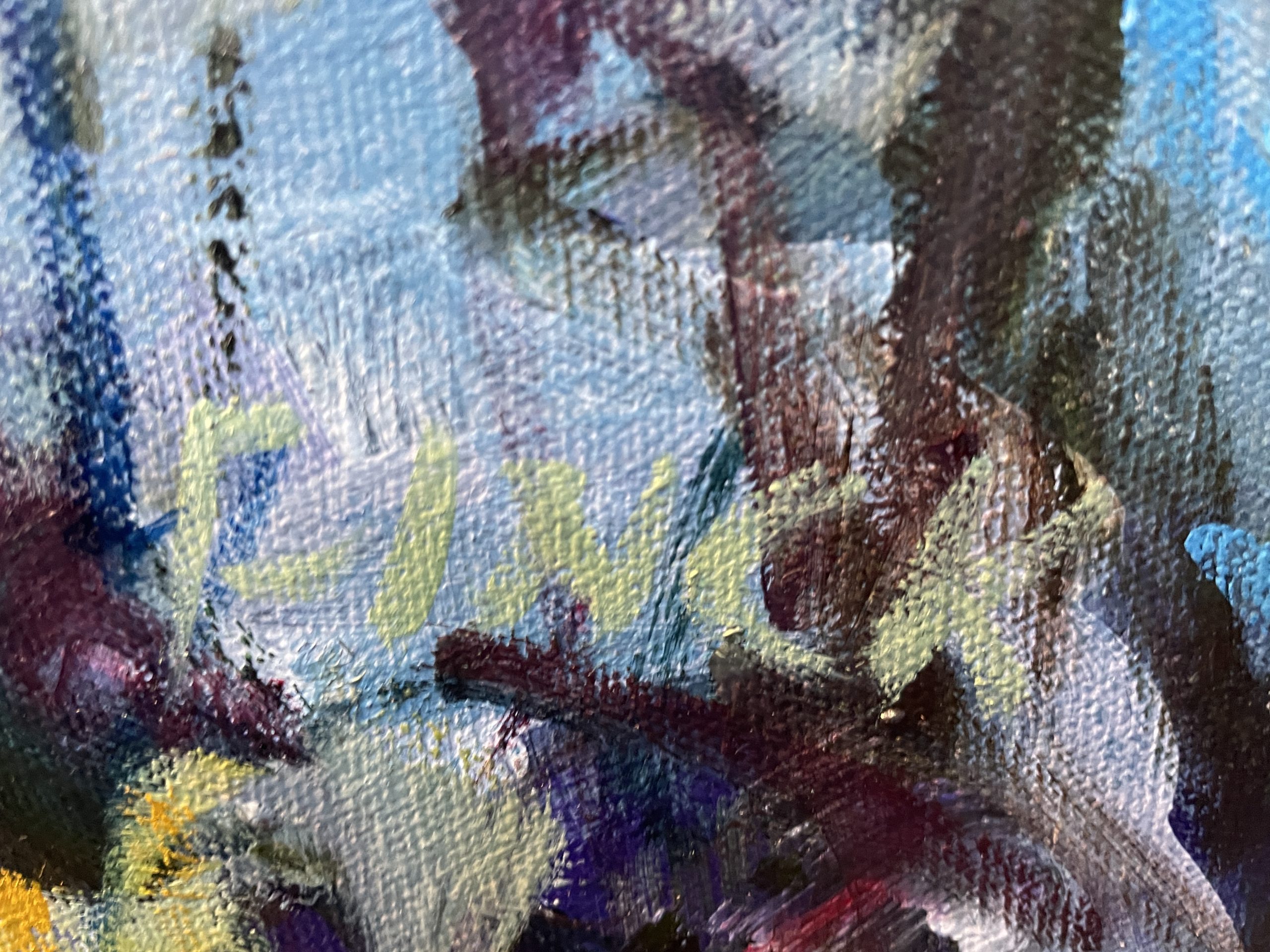 Garden Of Echinacea, Daisies And Blue Buttons Signature