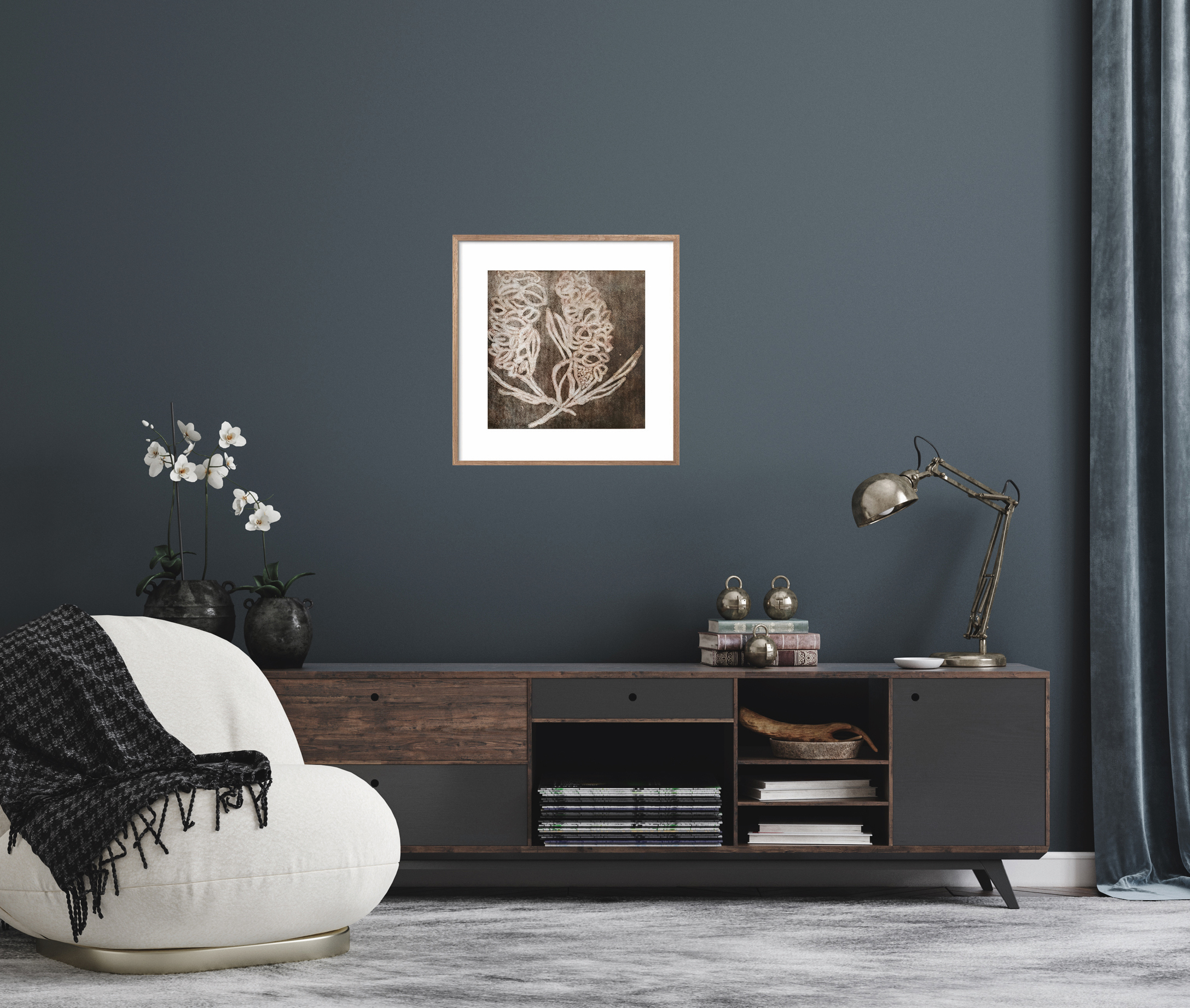 Kim Insitus Banksia Print Brown Grey Wall