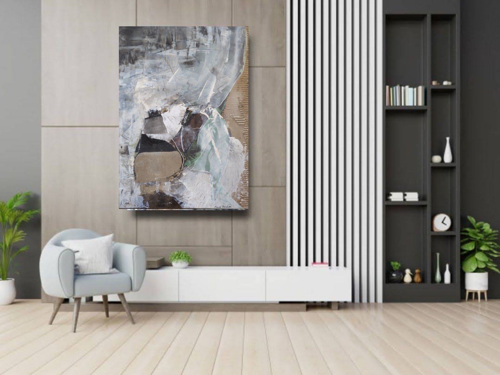 Entangled 4, Collage On Canvas 50x75cm