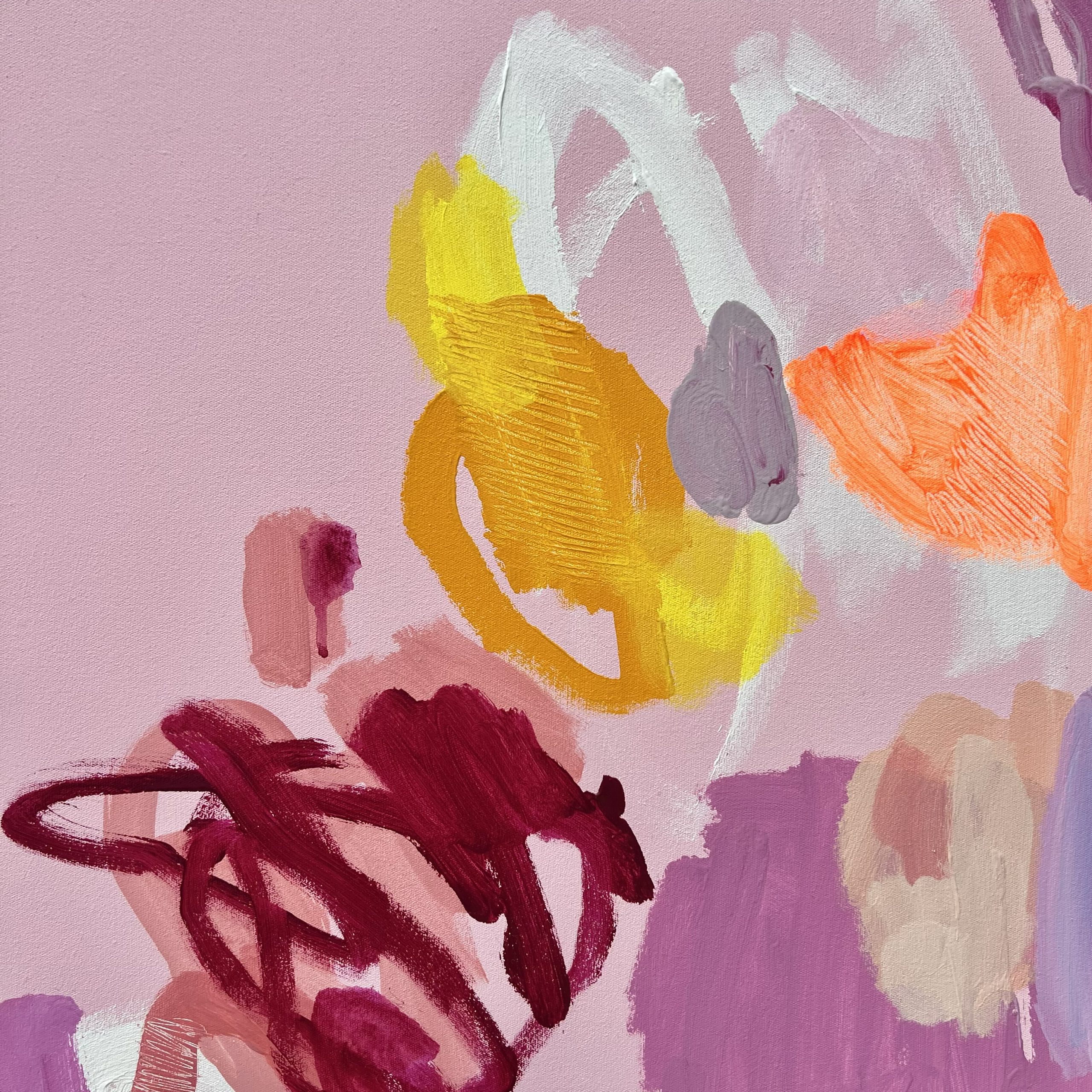 Swimming With Me Baby Rebecca Koerting Pink Modern Abstract Detail 1