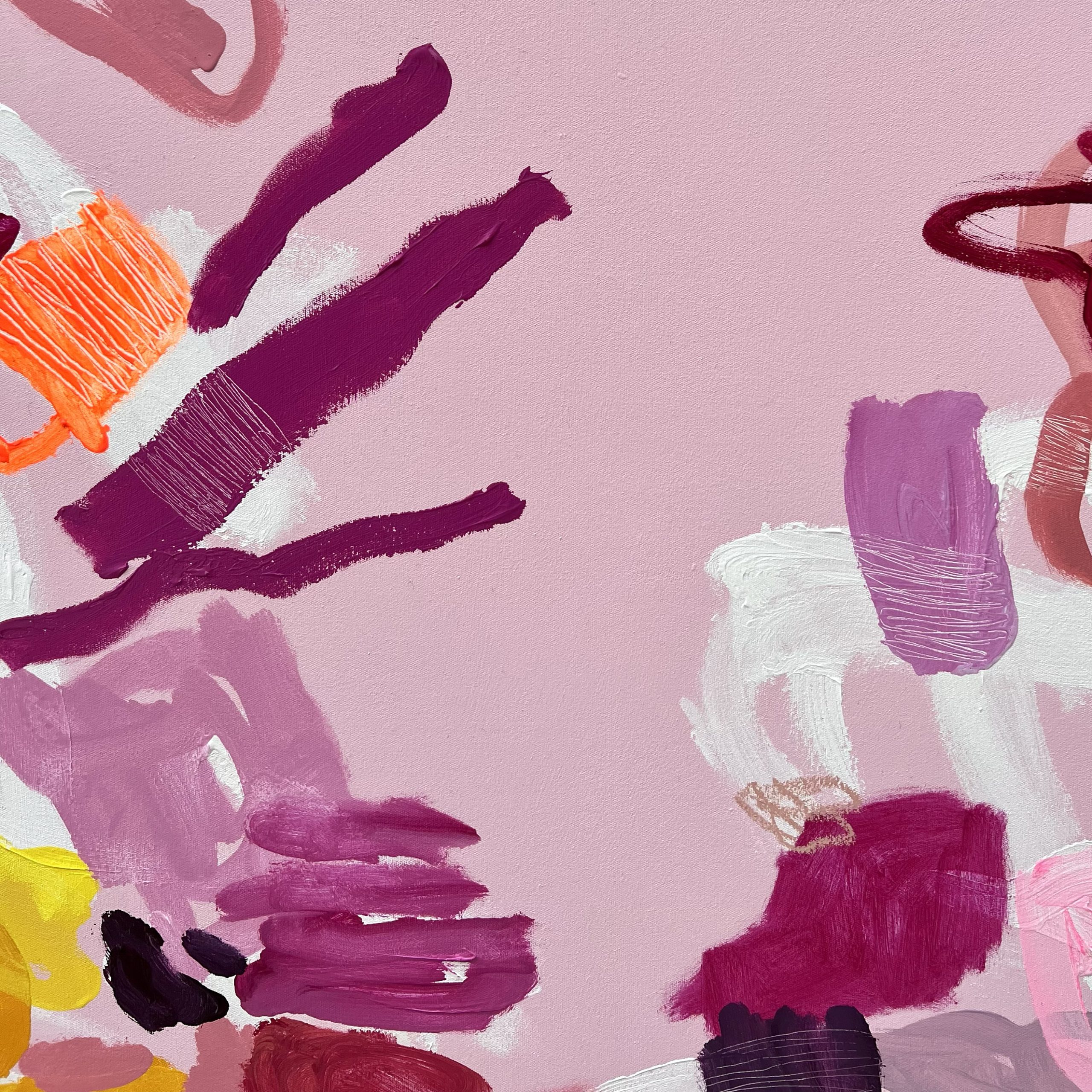 Swimming With Me Baby Rebecca Koerting Pink Modern Abstract Detail 2