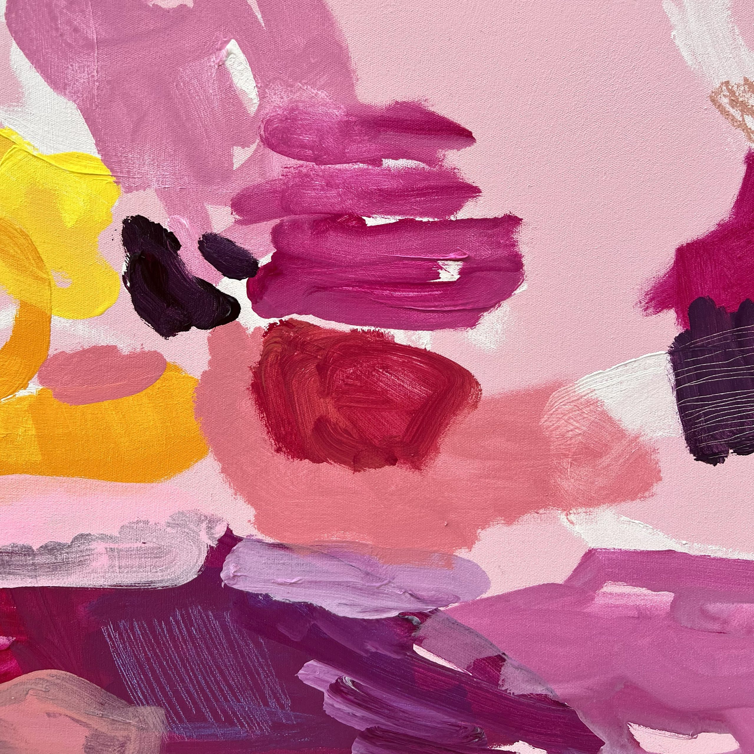 Swimming With Me Baby Rebecca Koerting Pink Modern Abstract Detail 3