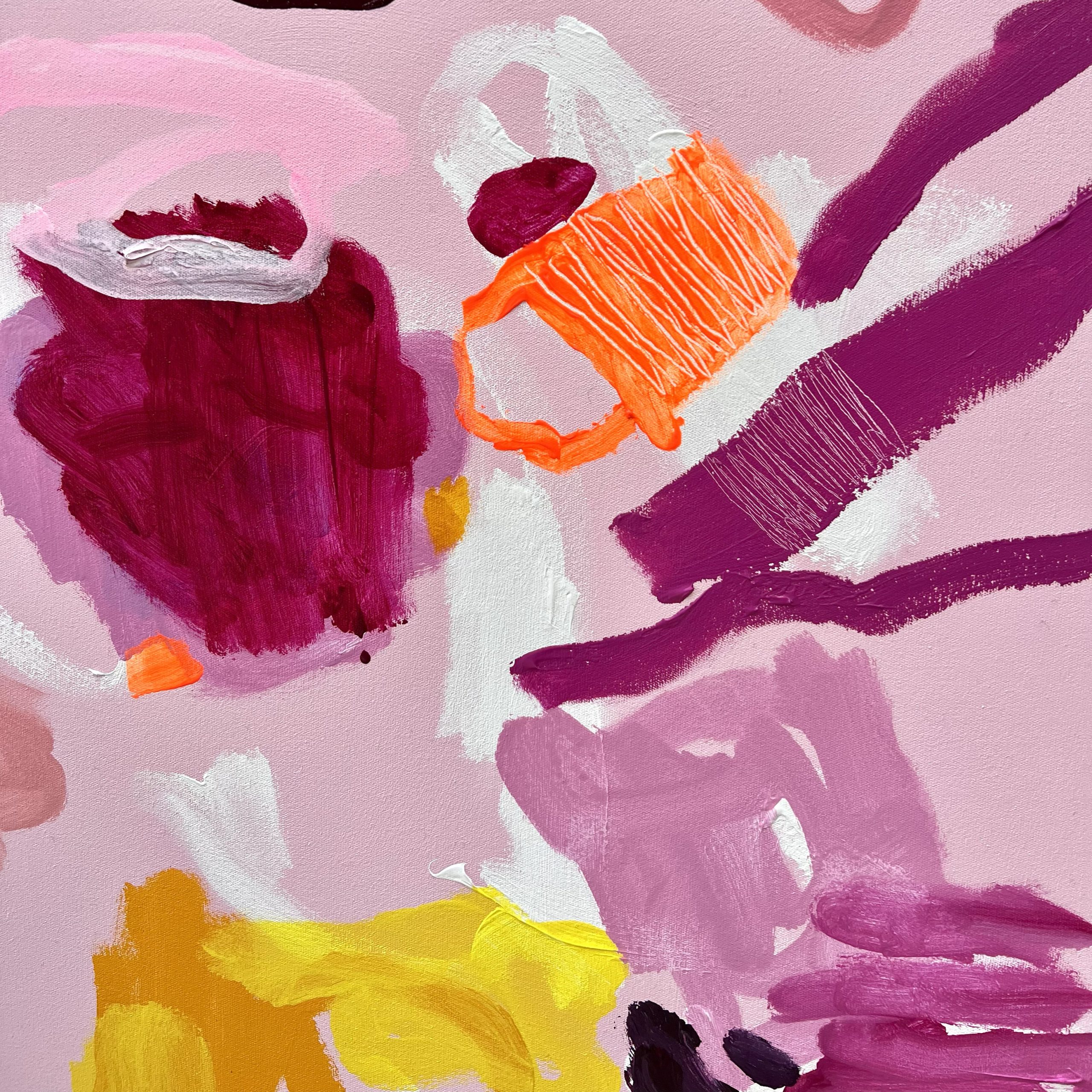 Swimming With Me Baby Rebecca Koerting Pink Modern Abstract Detail 4