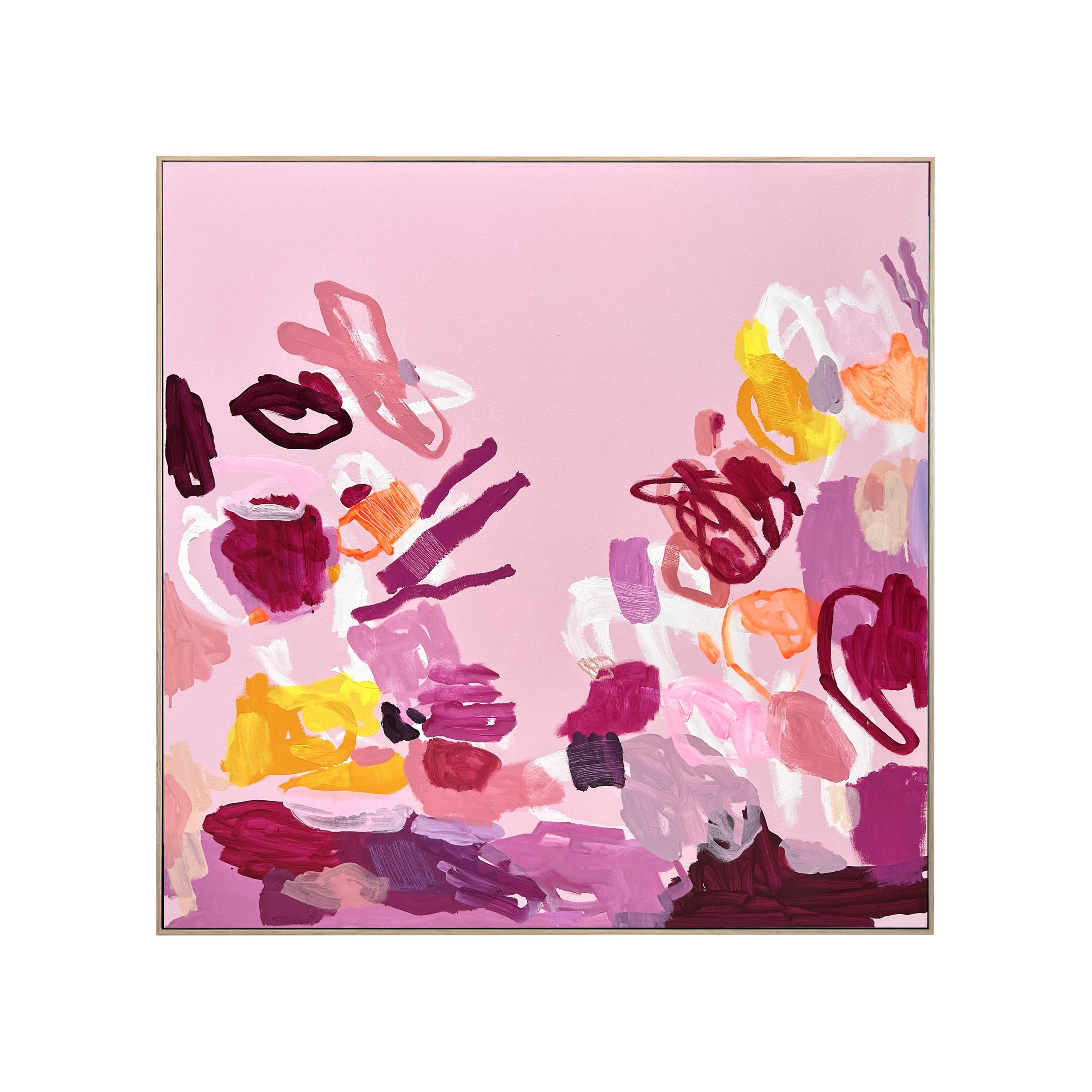 Swimming With Me Baby Rebecca Koerting Pink Modern Abstract Frame Copy