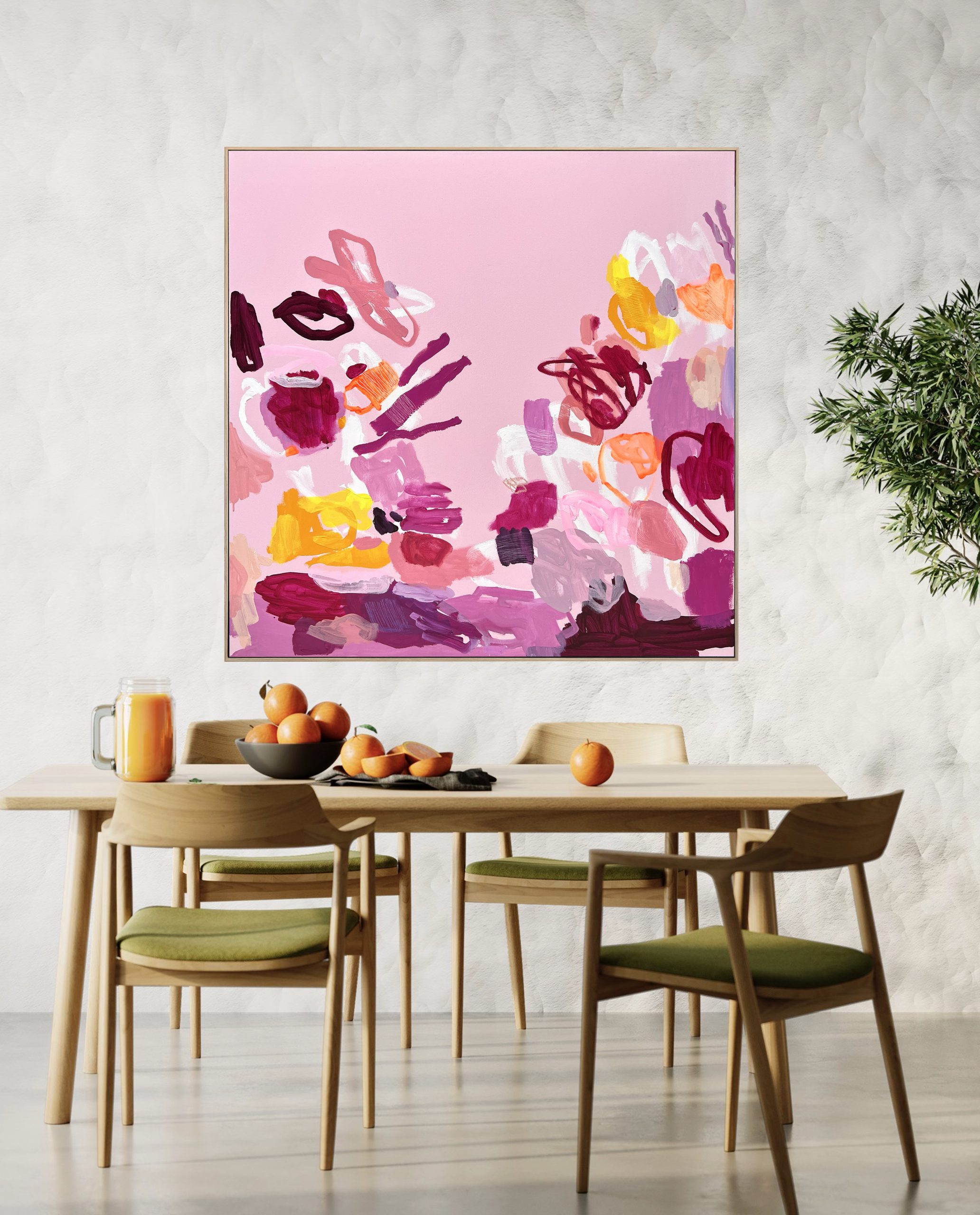 Swimming With Me Baby Rebecca Koerting Pink Modern Abstract Insitu Lg 2 Copy