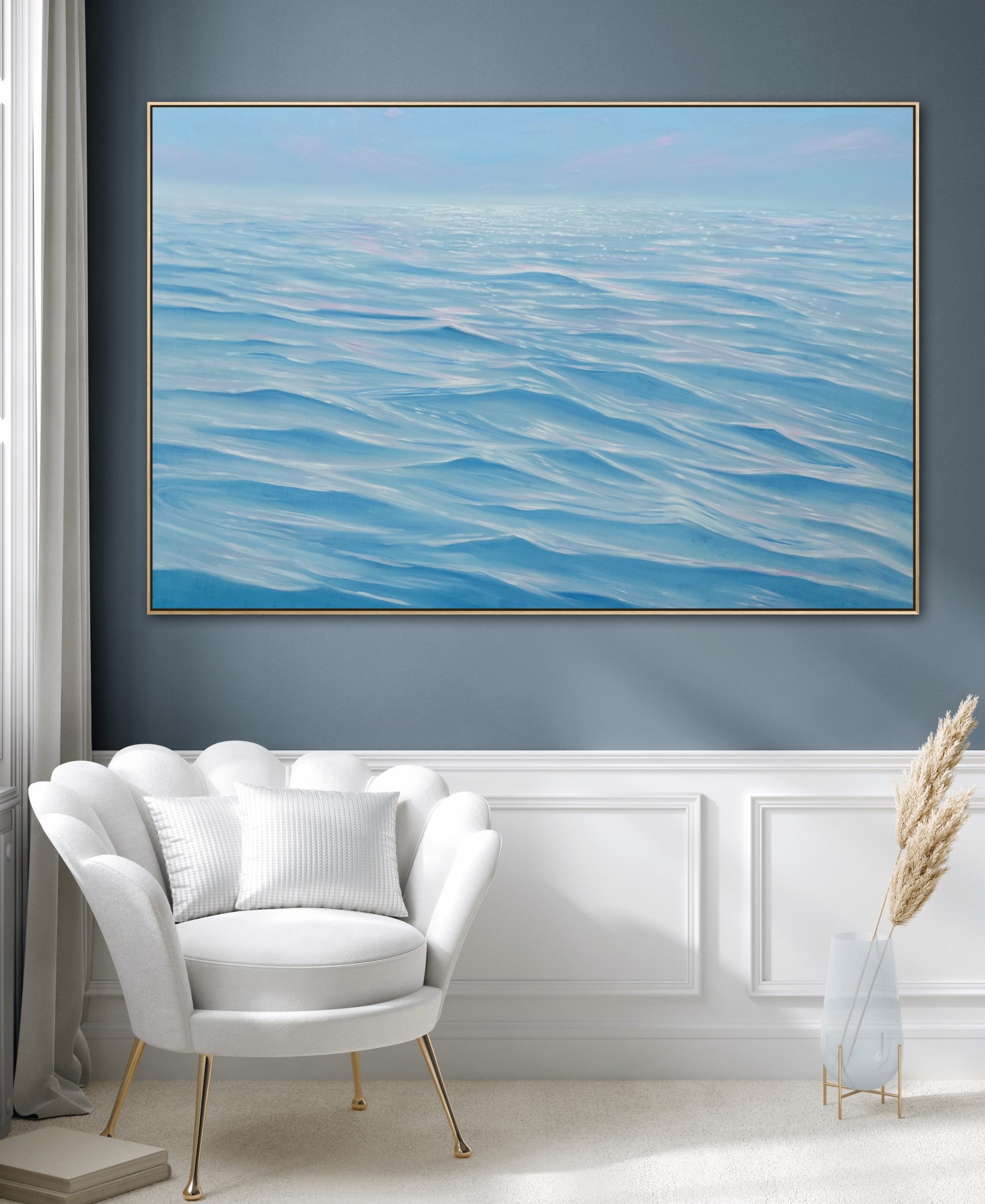 Alanah Jarvis Ocean Art Grey And White Interior