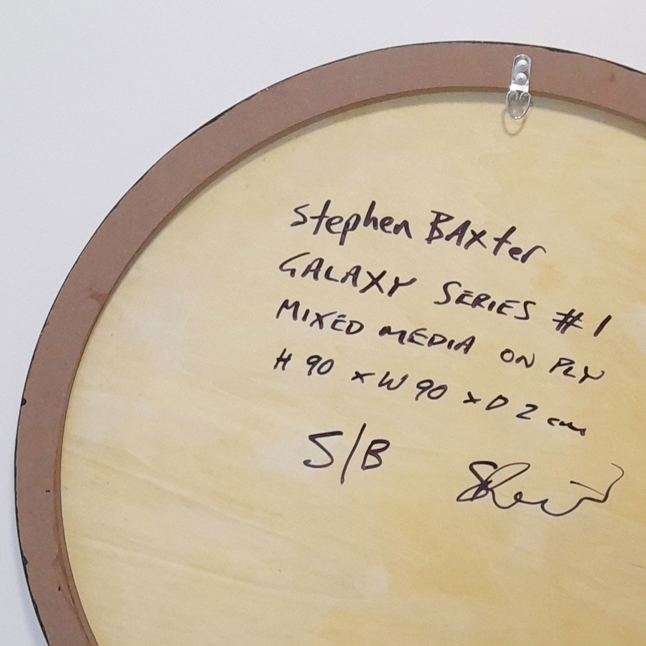 Stephen Baxter Galaxy 1 Metalic Leaf And Paint On Wood W90 X H90 X D3cm Back Web